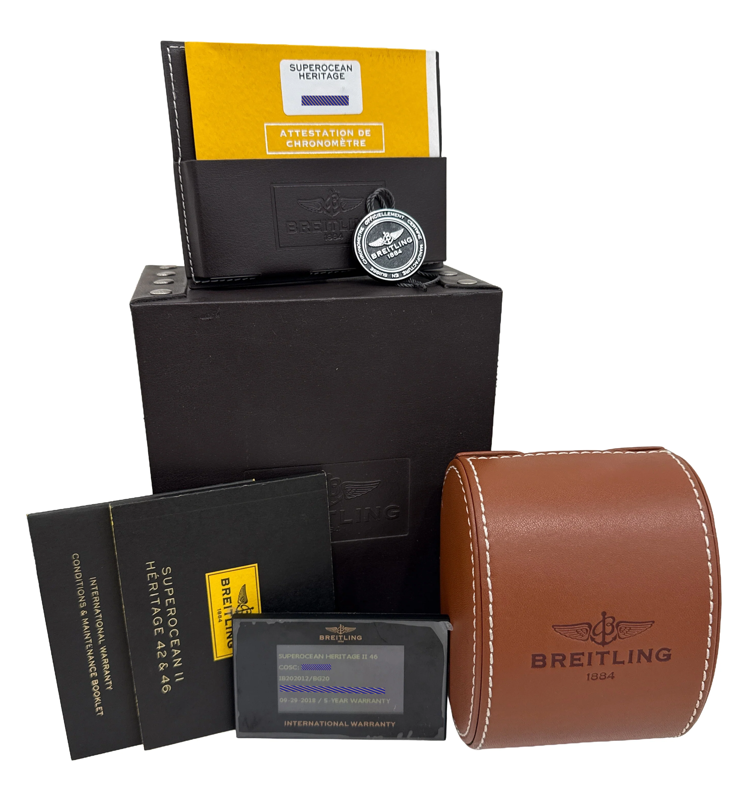 2018 PAPERS Breitling Superocean Heritage II 46 Steel 18K Gold 46mm IB2020 BOX - Image 2