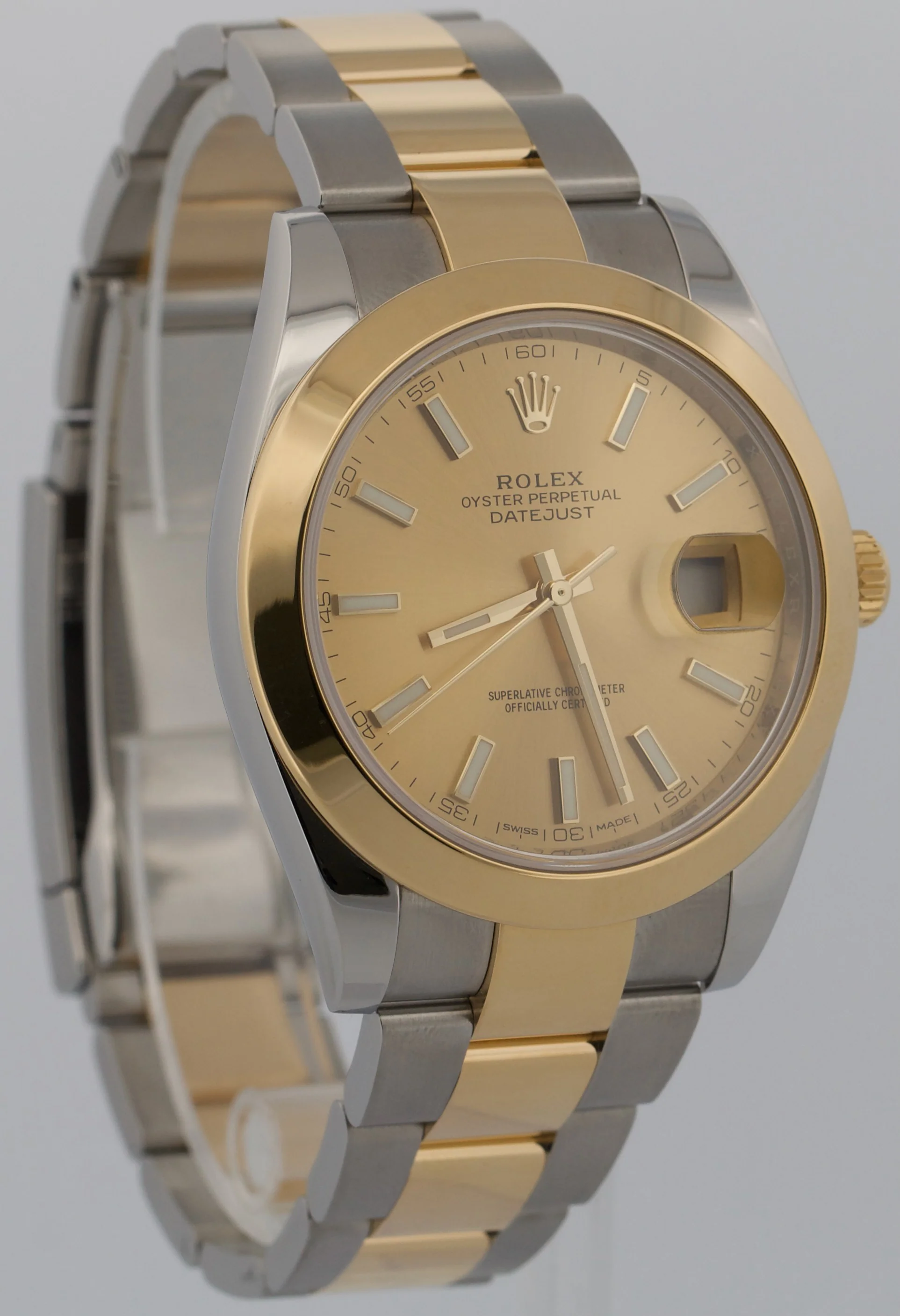 2018 PAPERS Rolex DateJust CHAMPAGNE 18K Gold Steel OYSTER 41mm 126303 Watch BOX - Image 4