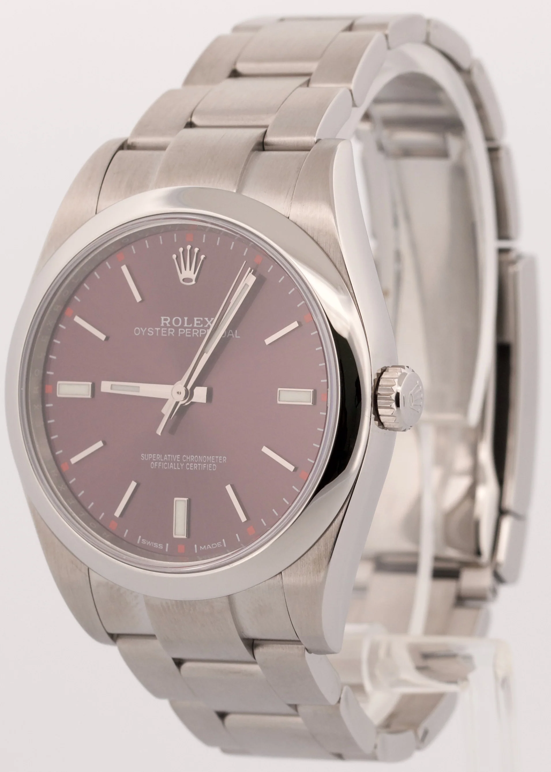 2018 PAPERS Rolex Oyster Perpetual Red GRAPE Purple 39mm 114300 Steel Watch BOX - Image 3