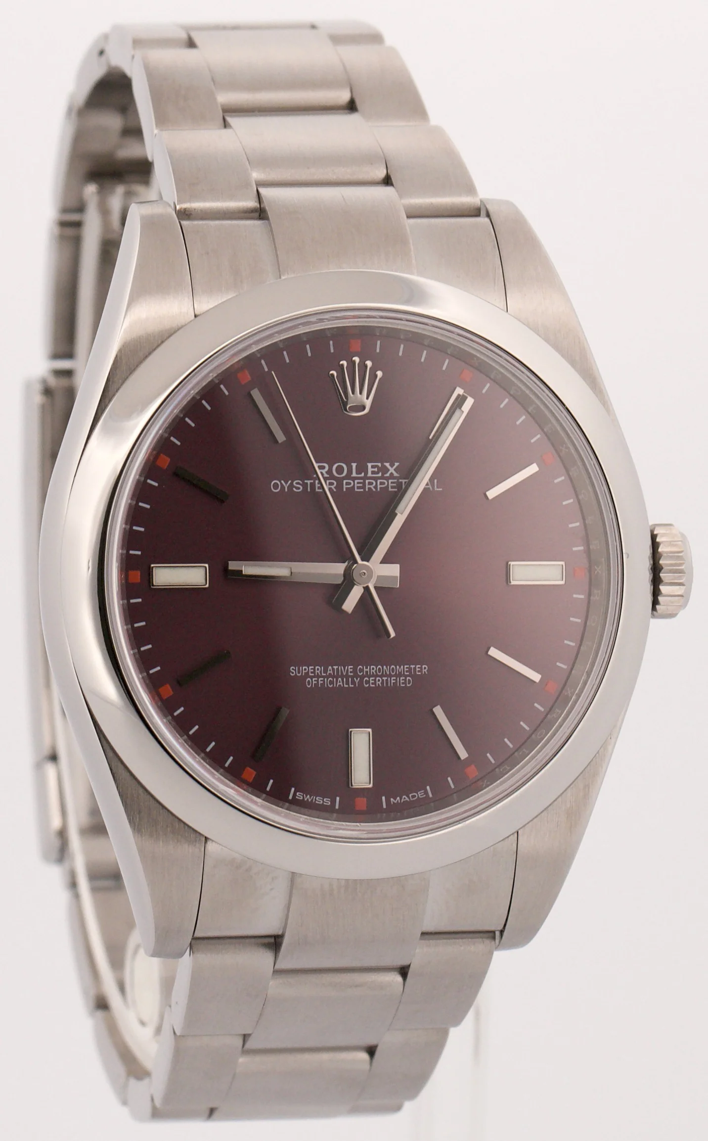 2018 PAPERS Rolex Oyster Perpetual Red GRAPE Purple 39mm 114300 Steel Watch BOX - Image 4