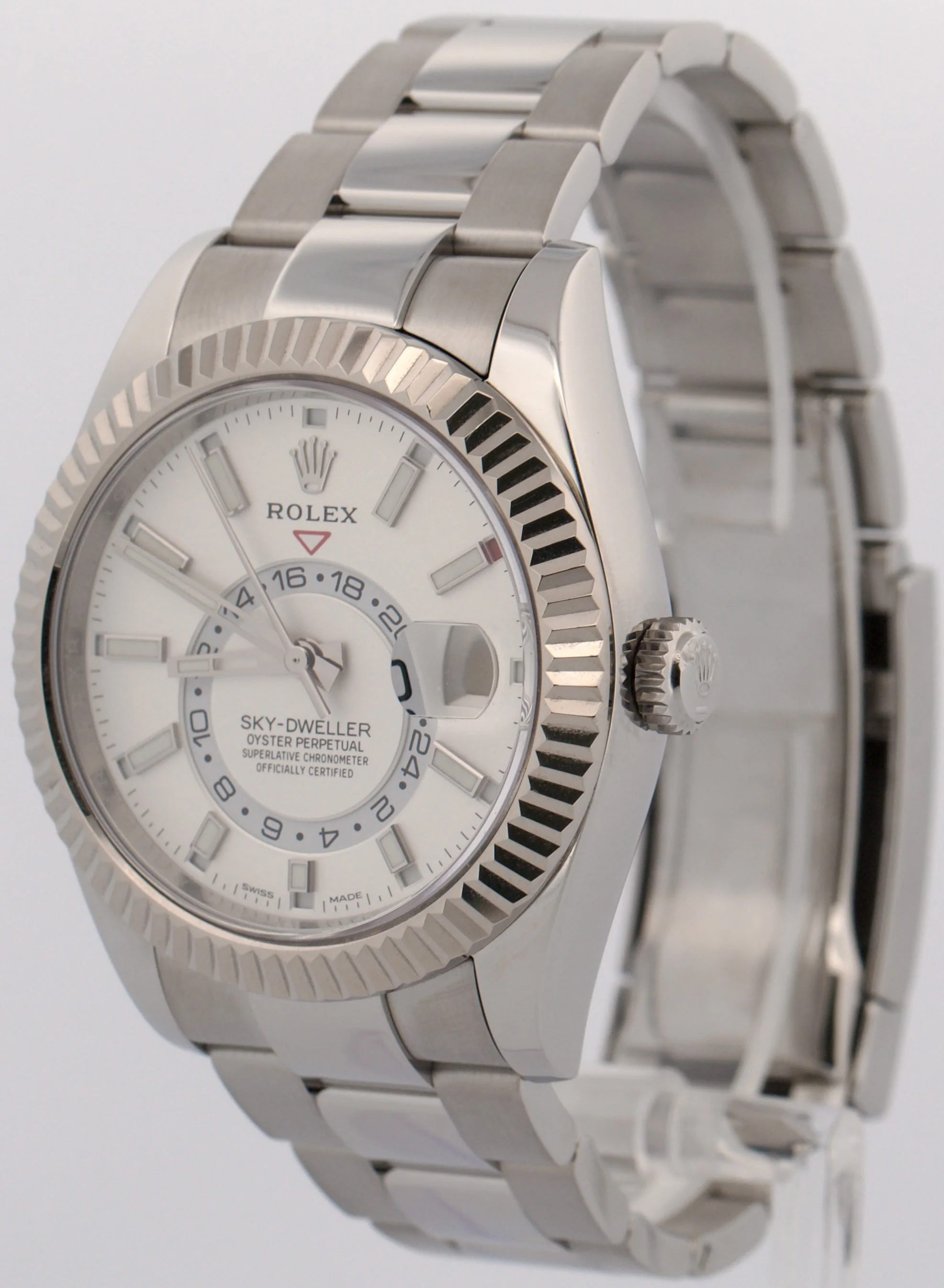 2018 PAPERS Rolex Sky-Dweller WHITE Steel 18K White Gold 42mm OYSTER 326934 BOX - Image 3