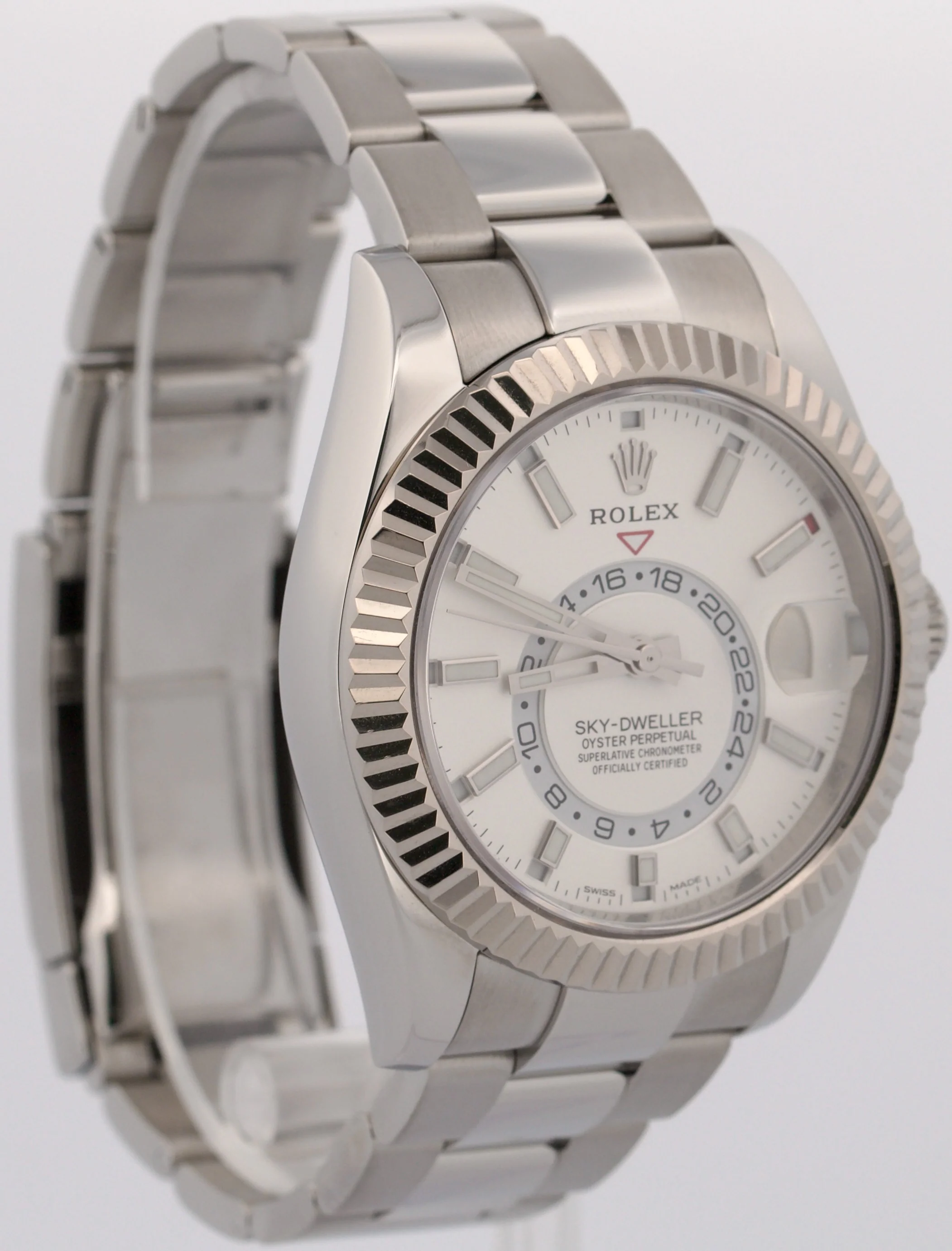 2018 PAPERS Rolex Sky-Dweller WHITE Steel 18K White Gold 42mm OYSTER 326934 BOX - Image 4