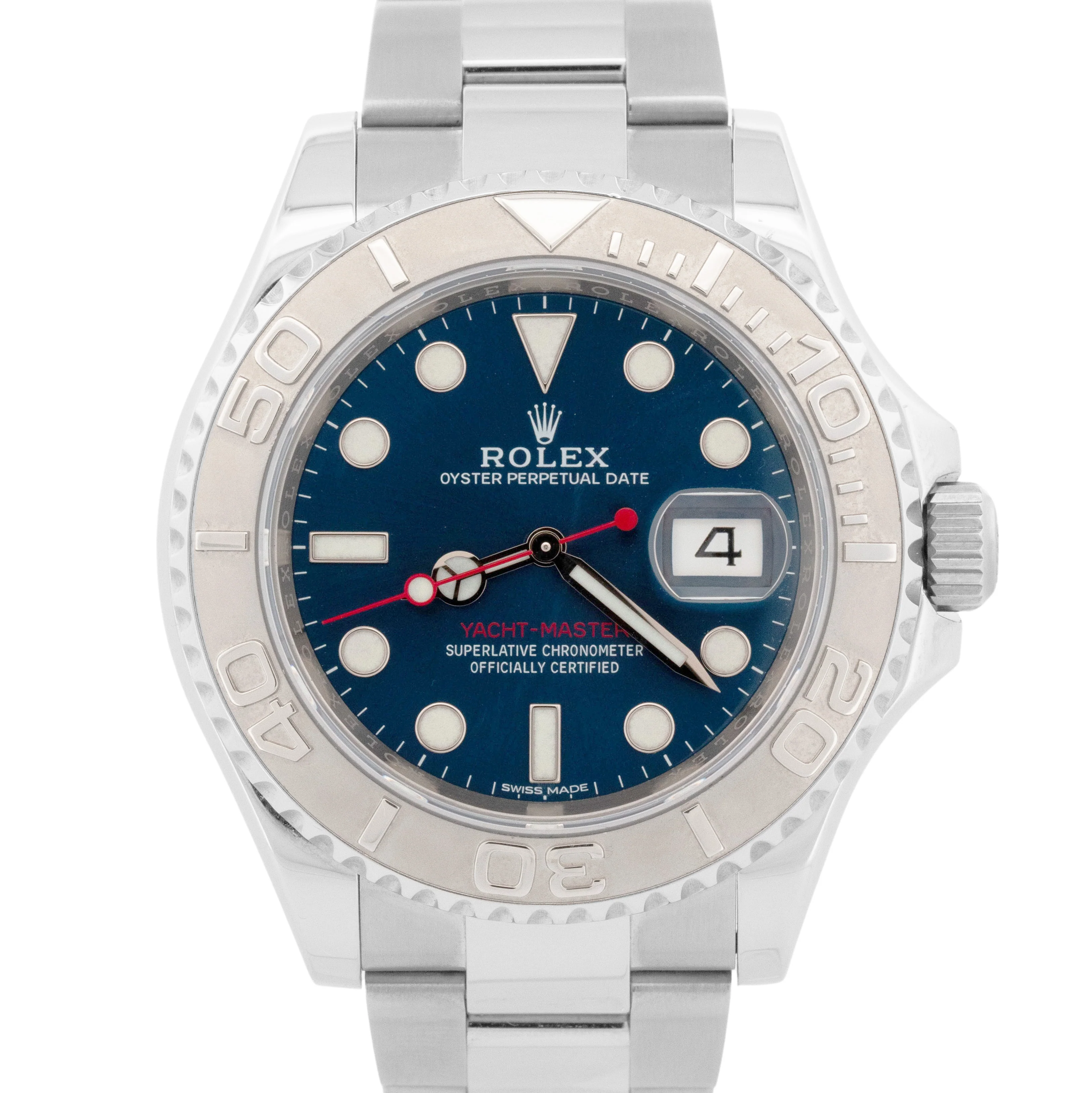 2018 PAPERS Rolex Yacht-Master BLUE Platinum 40mm Stainless Steel 116622 BOX