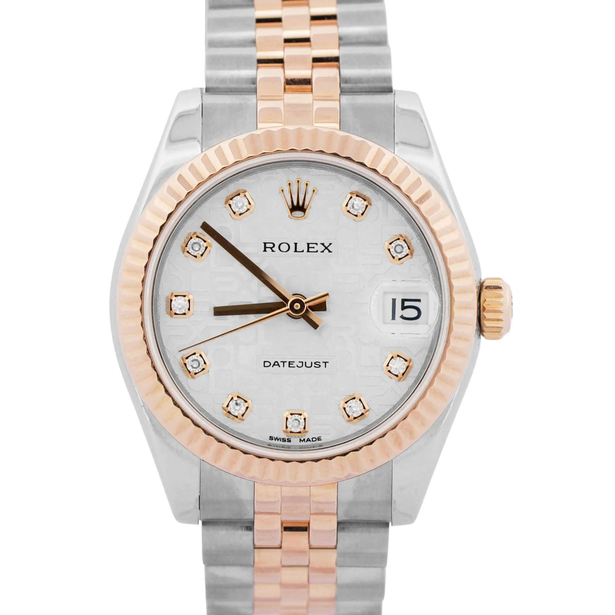 2019 PAPERS Rolex DateJust 31mm SILVER JUBILEE DIAMOND 18K Gold Steel 178271 BOX