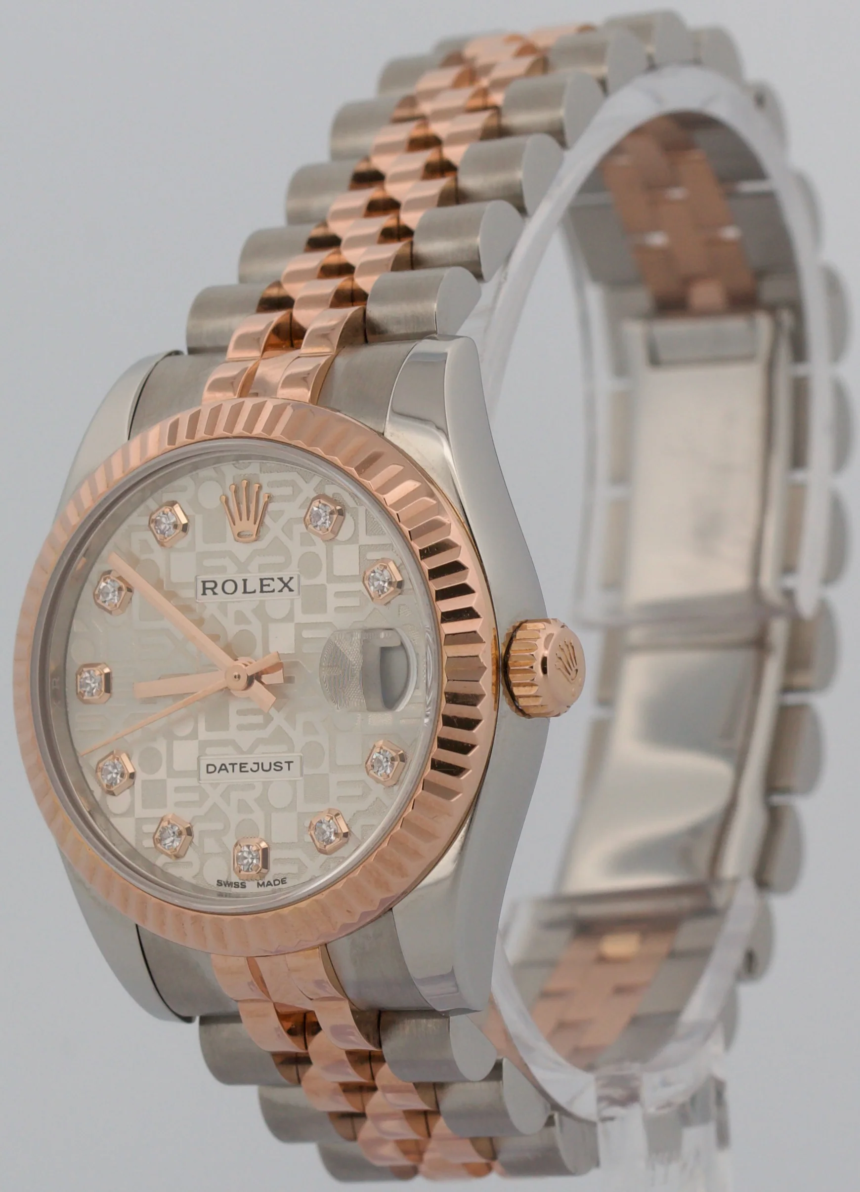 2019 PAPERS Rolex DateJust 31mm SILVER JUBILEE DIAMOND 18K Gold Steel 178271 BOX - Image 3