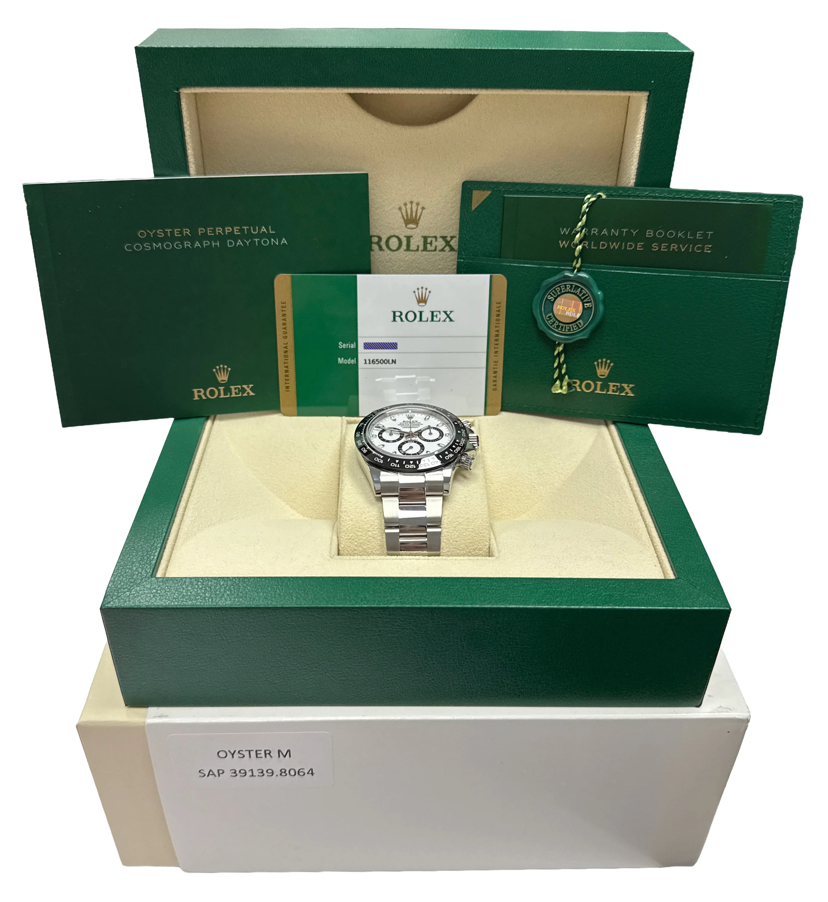 2019 PAPERS Rolex Daytona Cosmograph 40mm PANDA White Ceramic 116500 LN BOX - Image 2