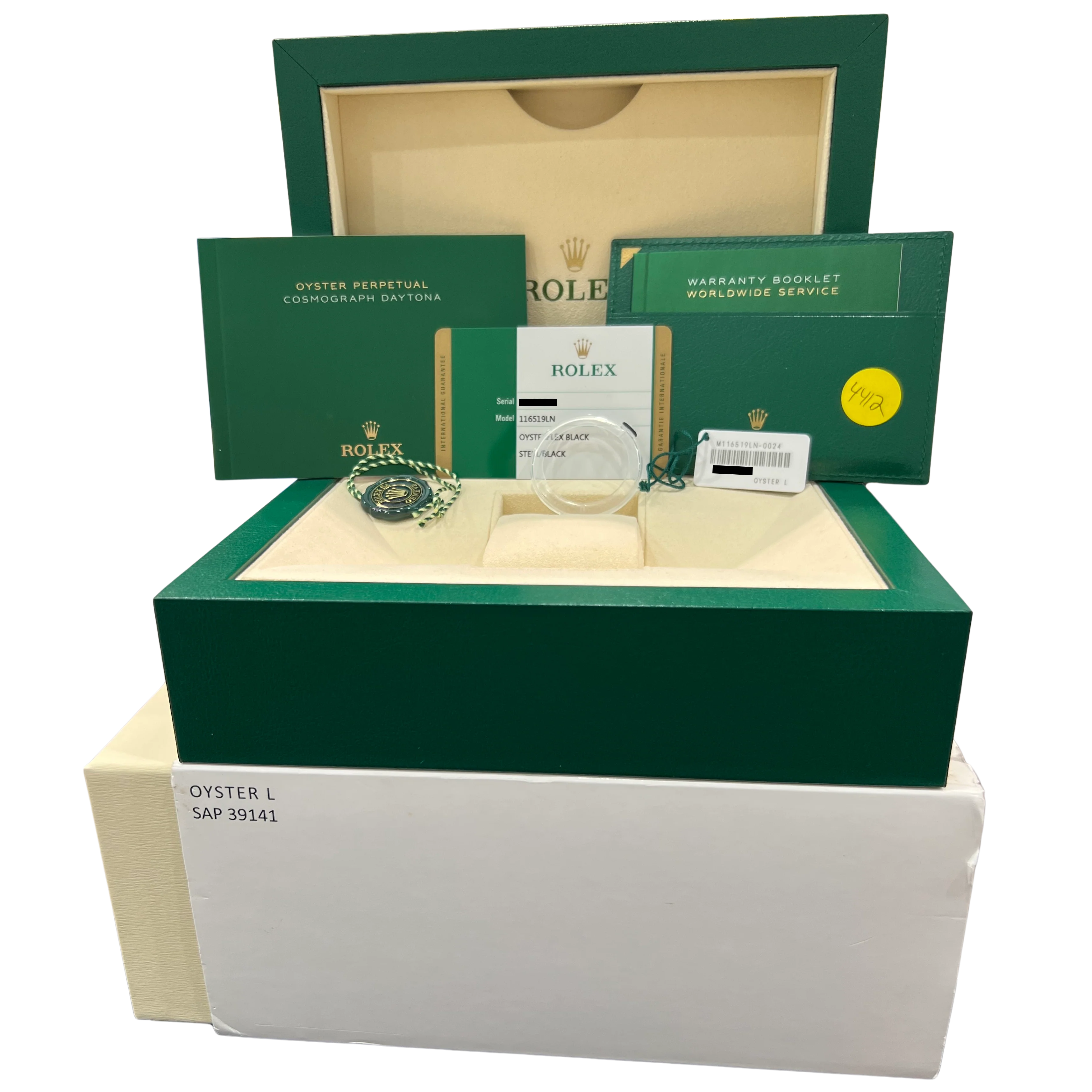 2019 PAPERS Rolex Daytona SILVER GHOST 18K Gold Oysterflex 40mm 116519 LN BOX - Image 2