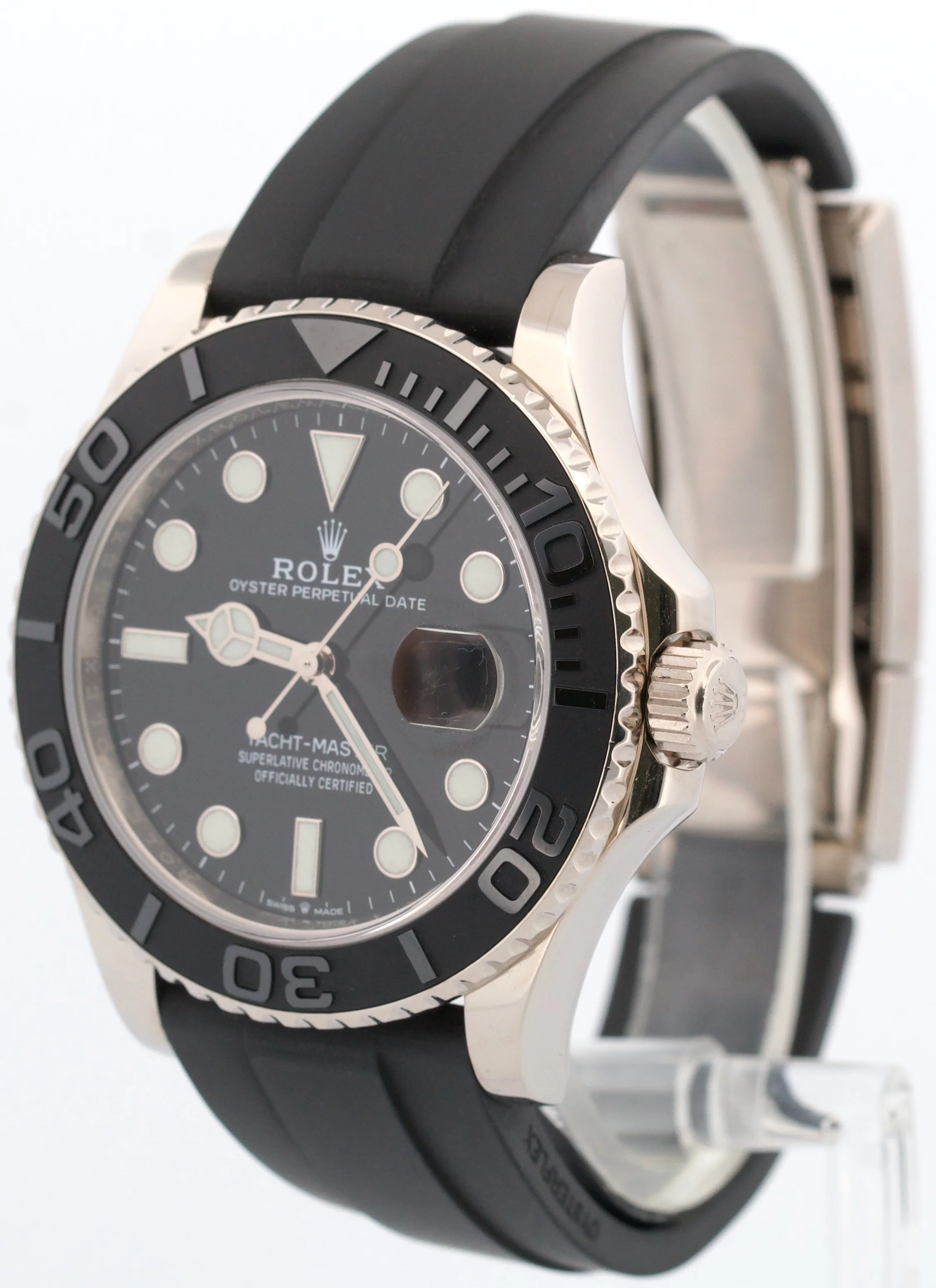 2019 PAPERS Rolex Yacht-Master BLACK 18K White Gold Oysterflex 42mm 226659 BOX - Image 3