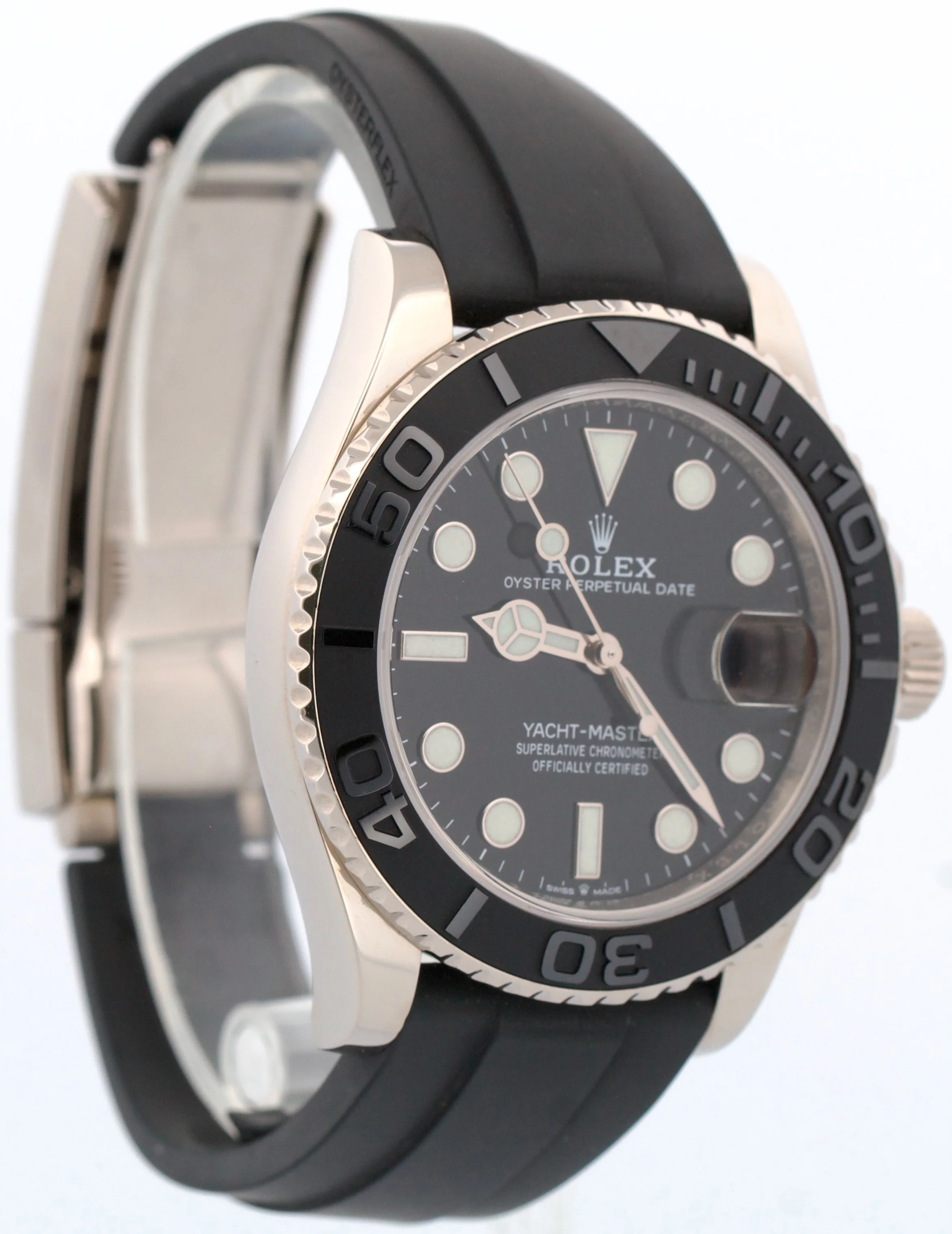 2019 PAPERS Rolex Yacht-Master BLACK 18K White Gold Oysterflex 42mm 226659 BOX - Image 4