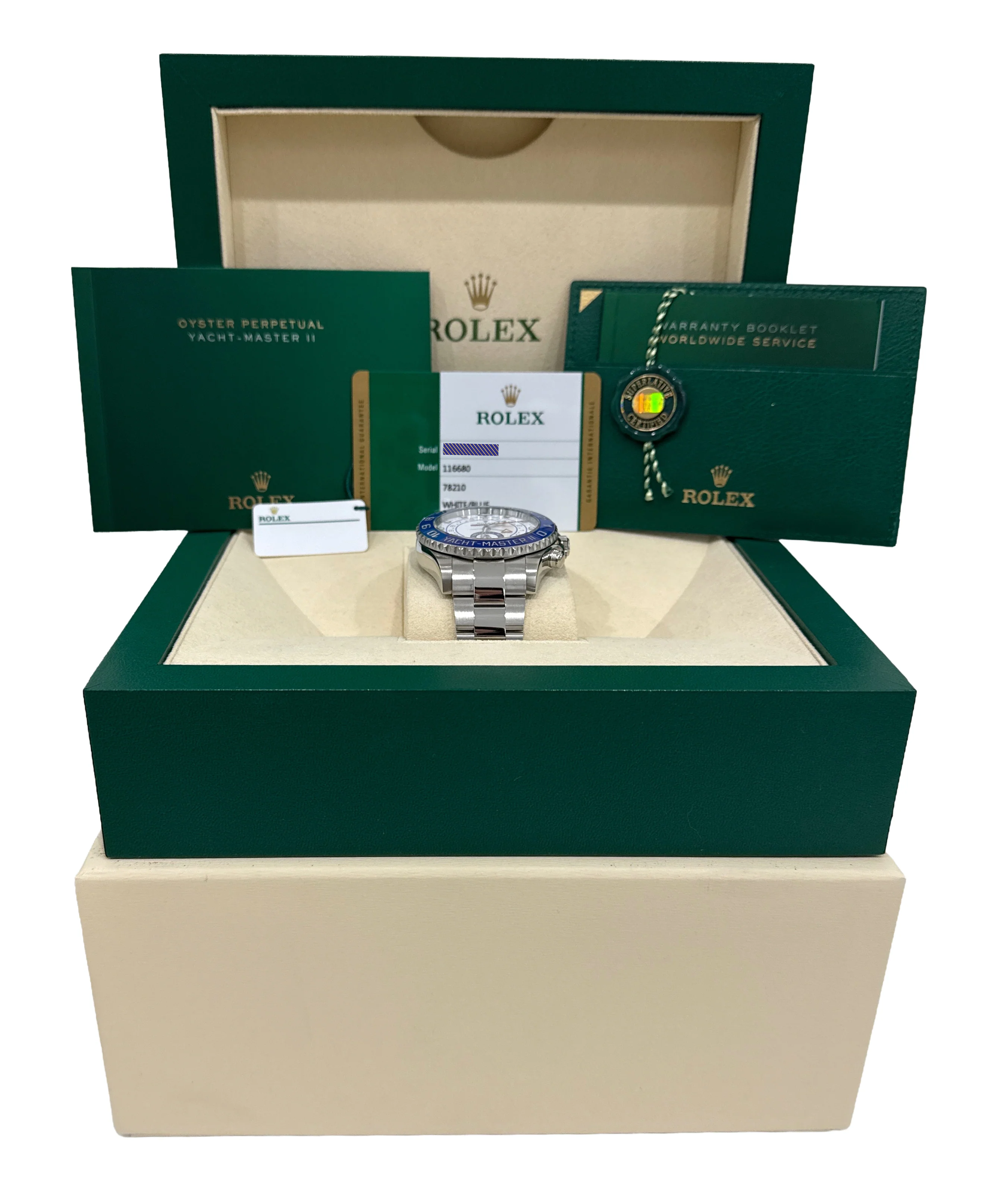 2019 PAPERS Rolex Yacht-Master II NEW HANDS 44mm Blue 116680 Steel YM2 Watch BOX - Image 2