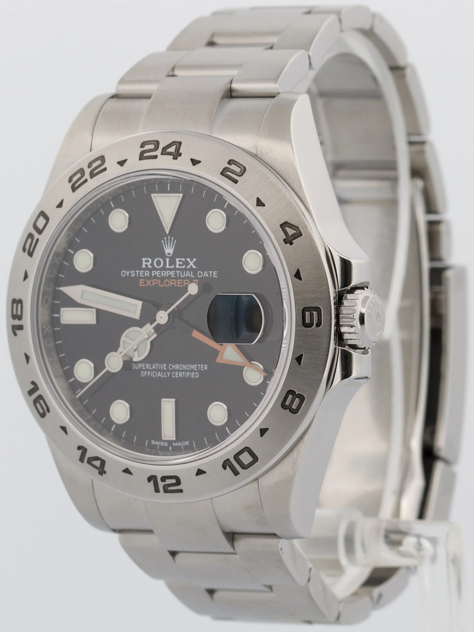 2020 NFC PAPERS Rolex Explorer II 42mm BLACK Orange Stainless Steel 216570 BOX - Image 3