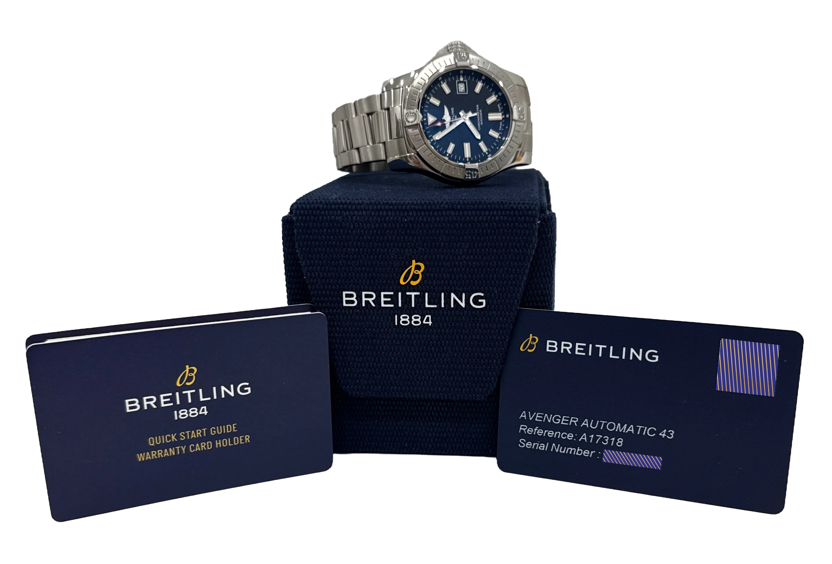 2020 PAPERS Breitling Avenger 43 BLACK Stainless Steel 43mm Watch A17318 BOX - Image 2