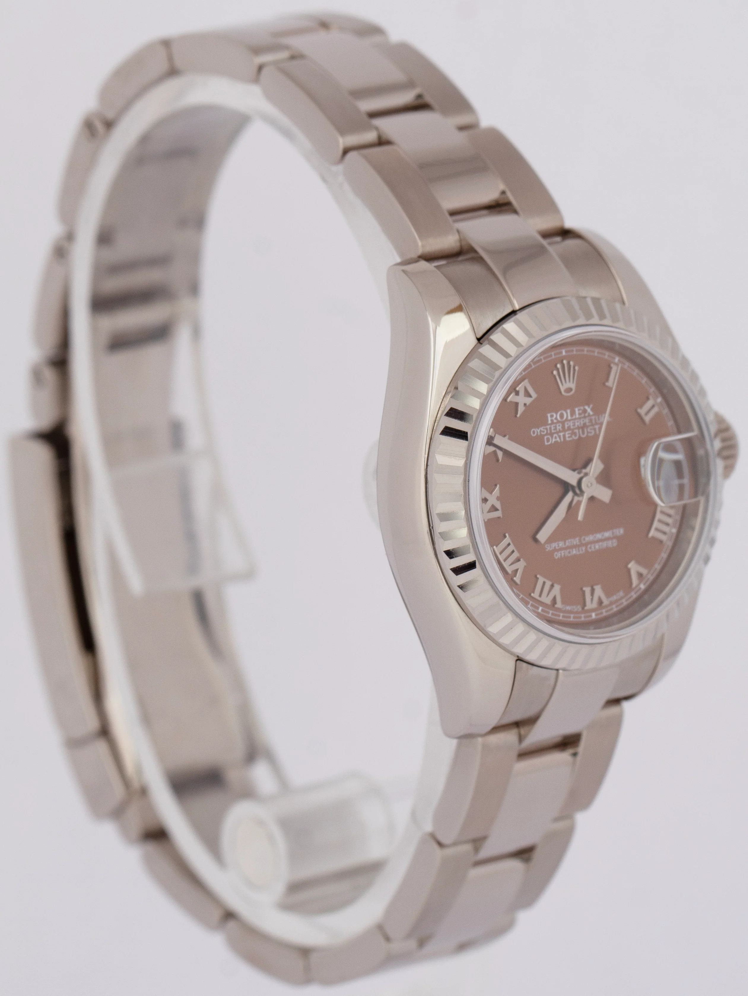 2020 PAPERS Rolex DateJust 26mm Copper Dial Oyster 18K White Gold 179179 BOX - Image 4