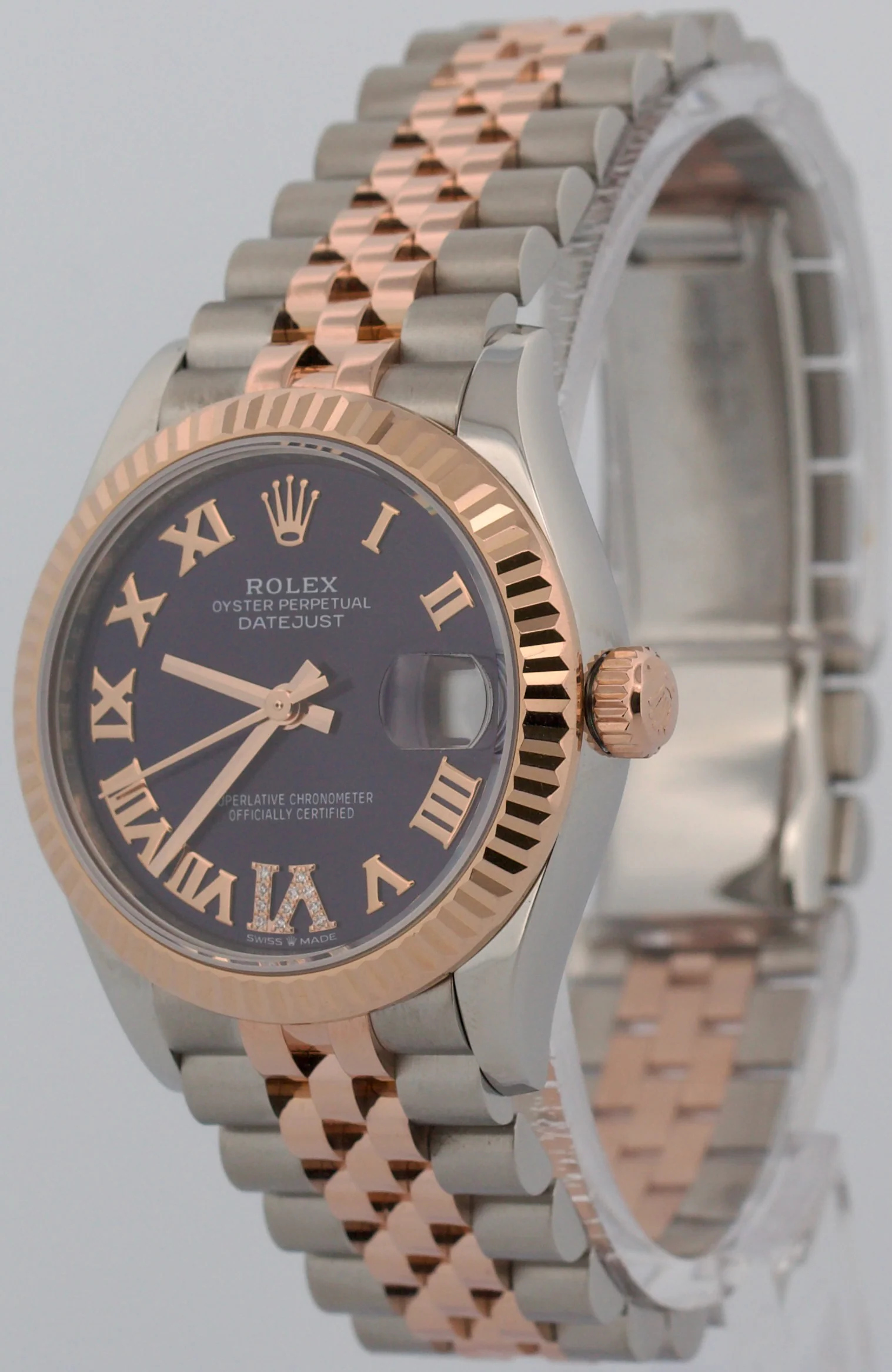 2020 PAPERS Rolex DateJust 31mm PURPLE DIAMOND Jubilee 18K Gold Steel 278271 BOX - Image 3