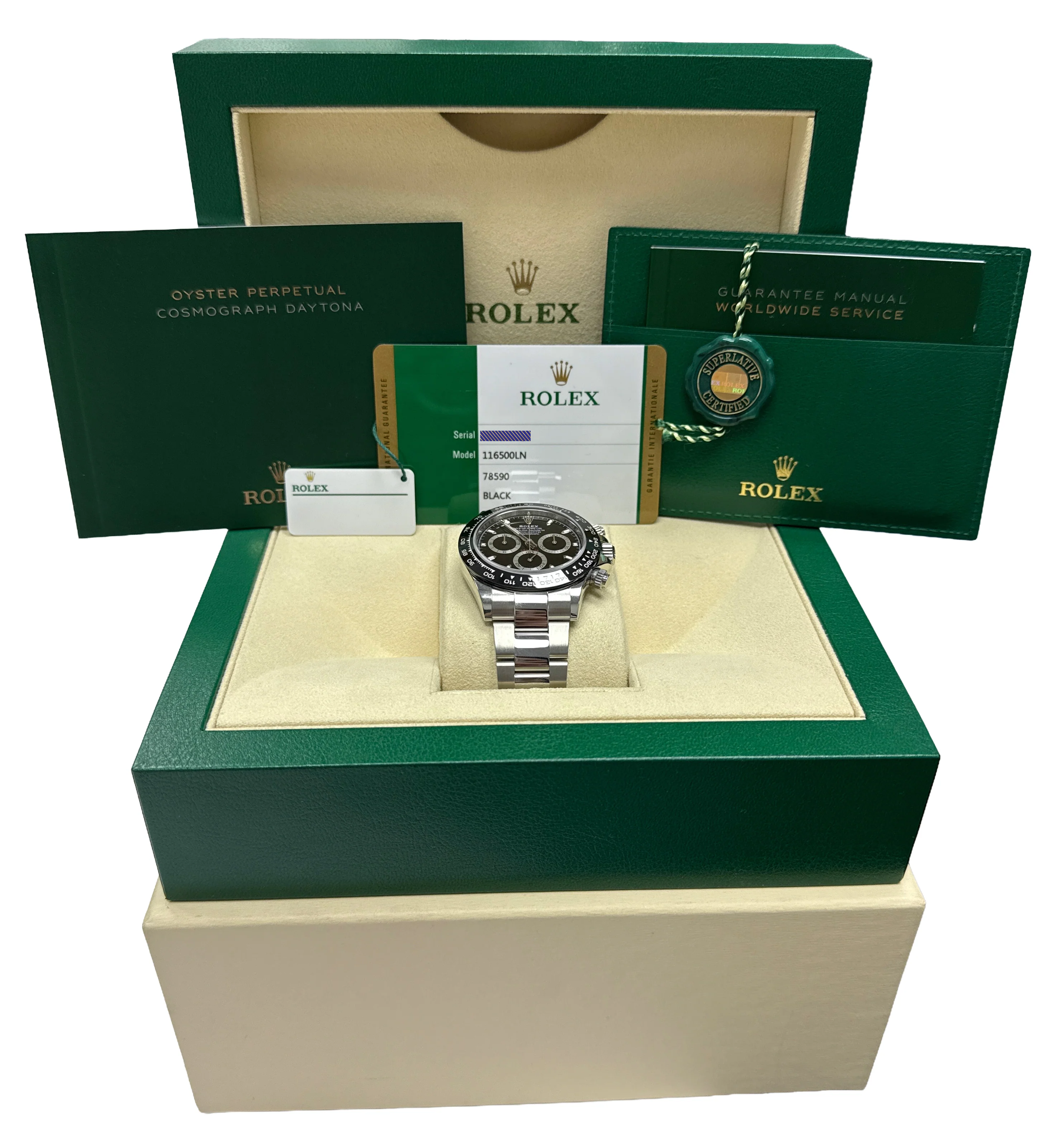 2020 PAPERS Rolex Daytona Cosmograph BLACK Ceramic 40mm Stainless 116500 LN BOX - Image 2