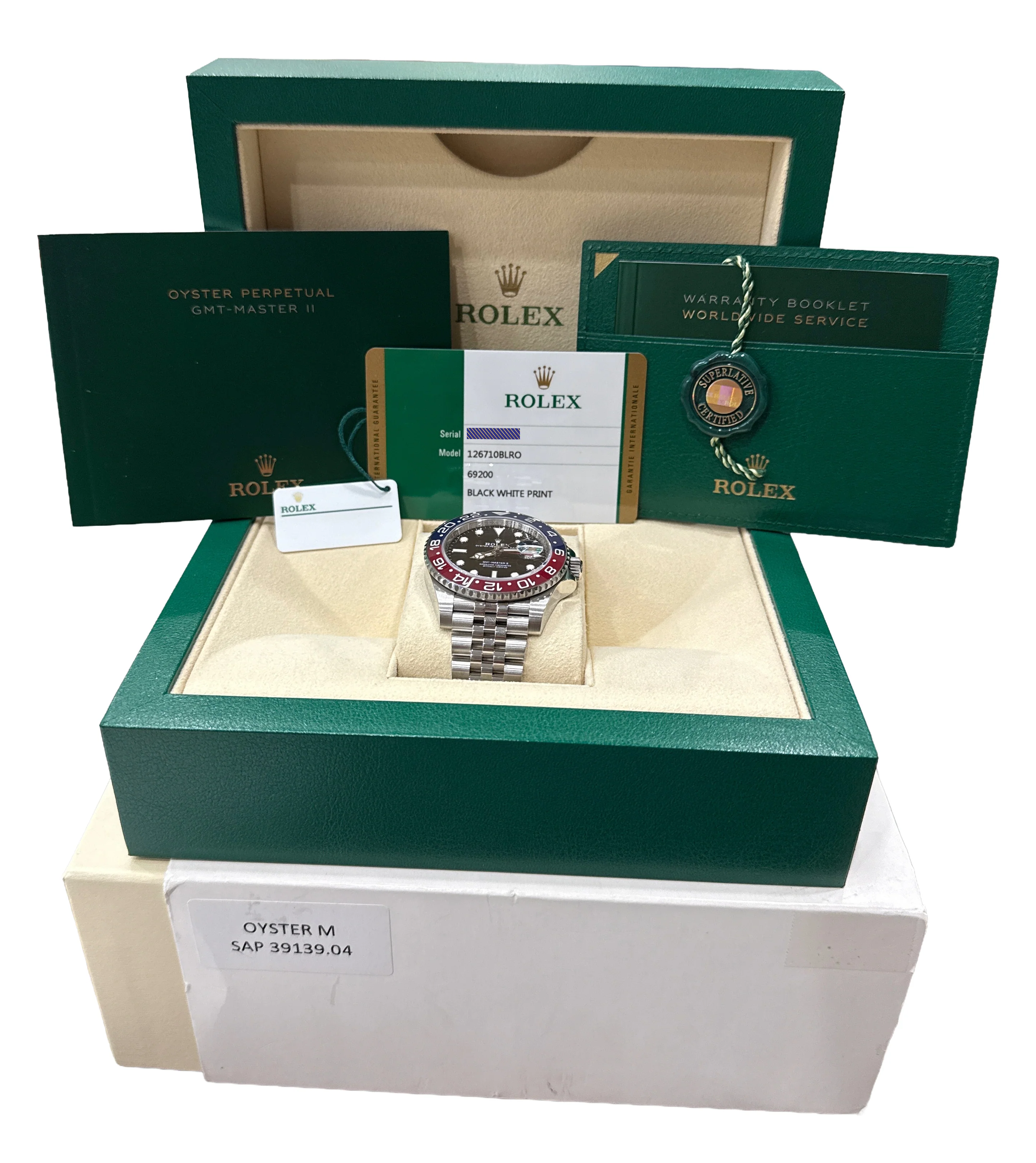 2020 PAPERS Rolex GMT-Master II PEPSI Blue Red 40mm JUBILEE 126710 BLRO BOX - Image 2