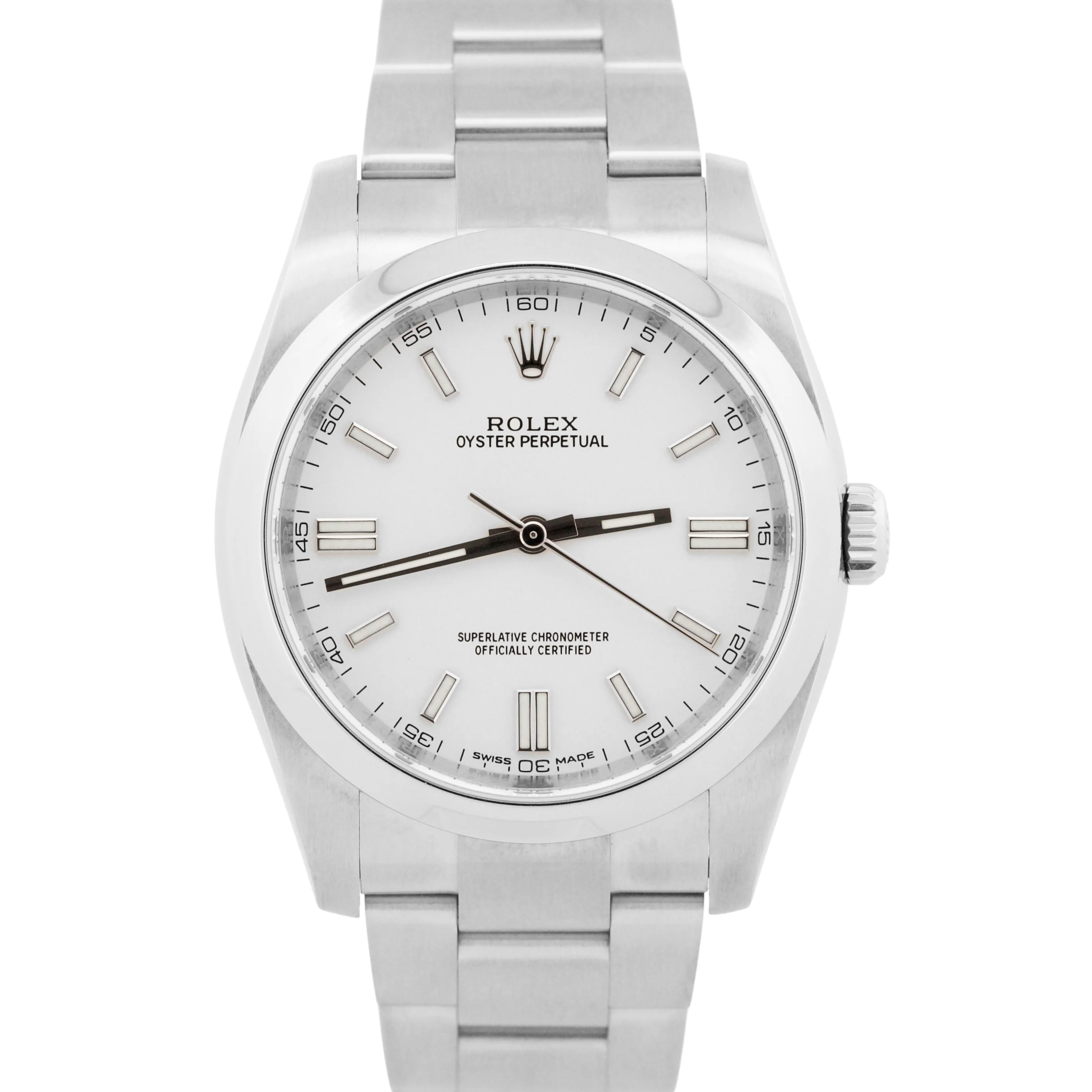 2020 PAPERS Rolex Oyster Perpetual 36mm WHITE Stainless Steel Watch 116000 BOX