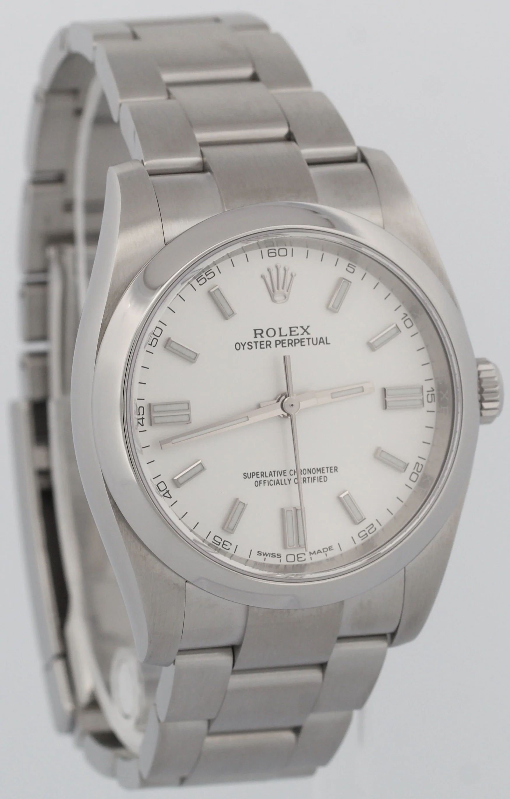 2020 PAPERS Rolex Oyster Perpetual 36mm WHITE Stainless Steel Watch 116000 BOX - Image 4