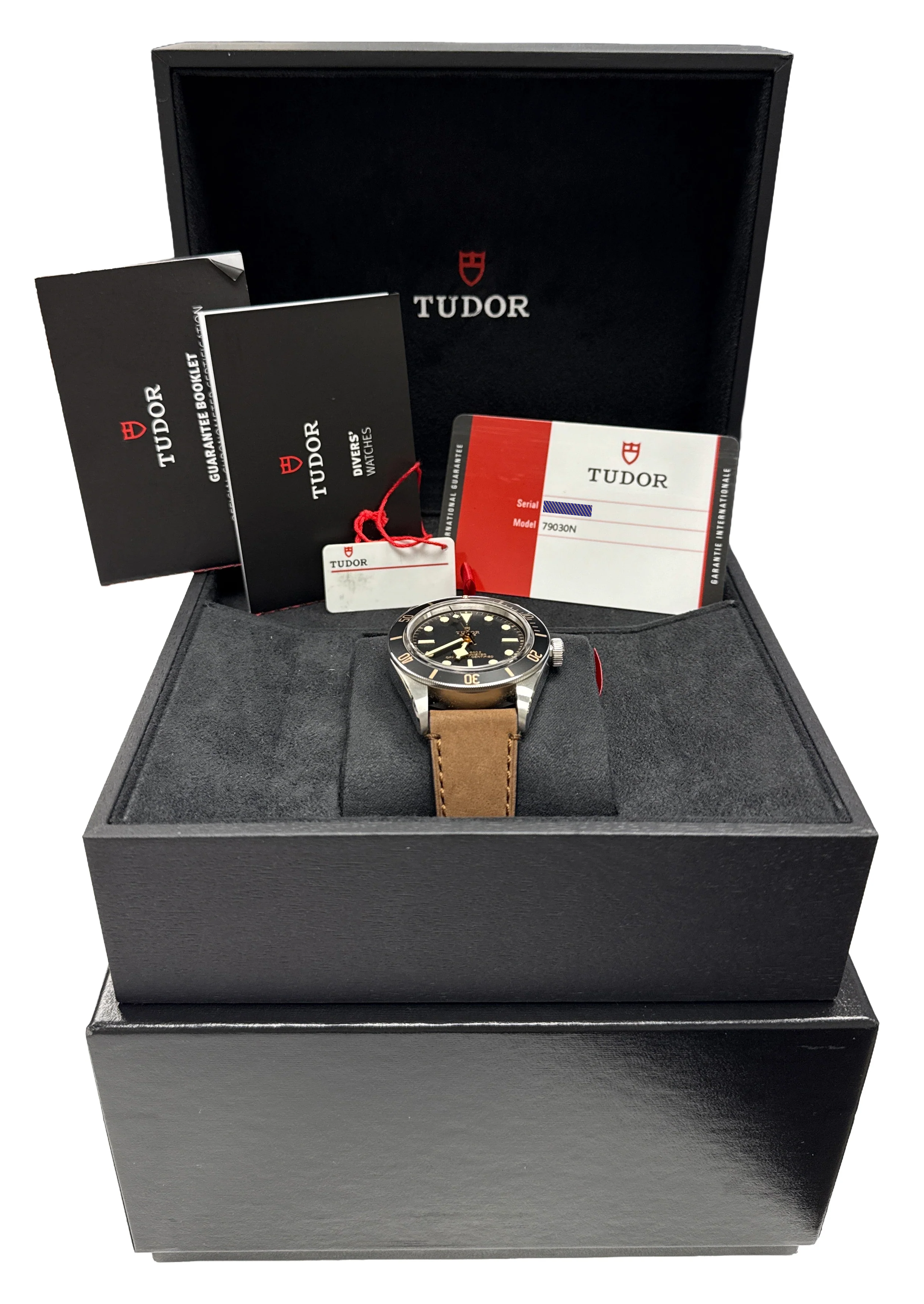 2020 PAPERS Tudor Black Bay 58 BLACK Red Stainless Steel Leather 39mm 79030N BOX - Image 2