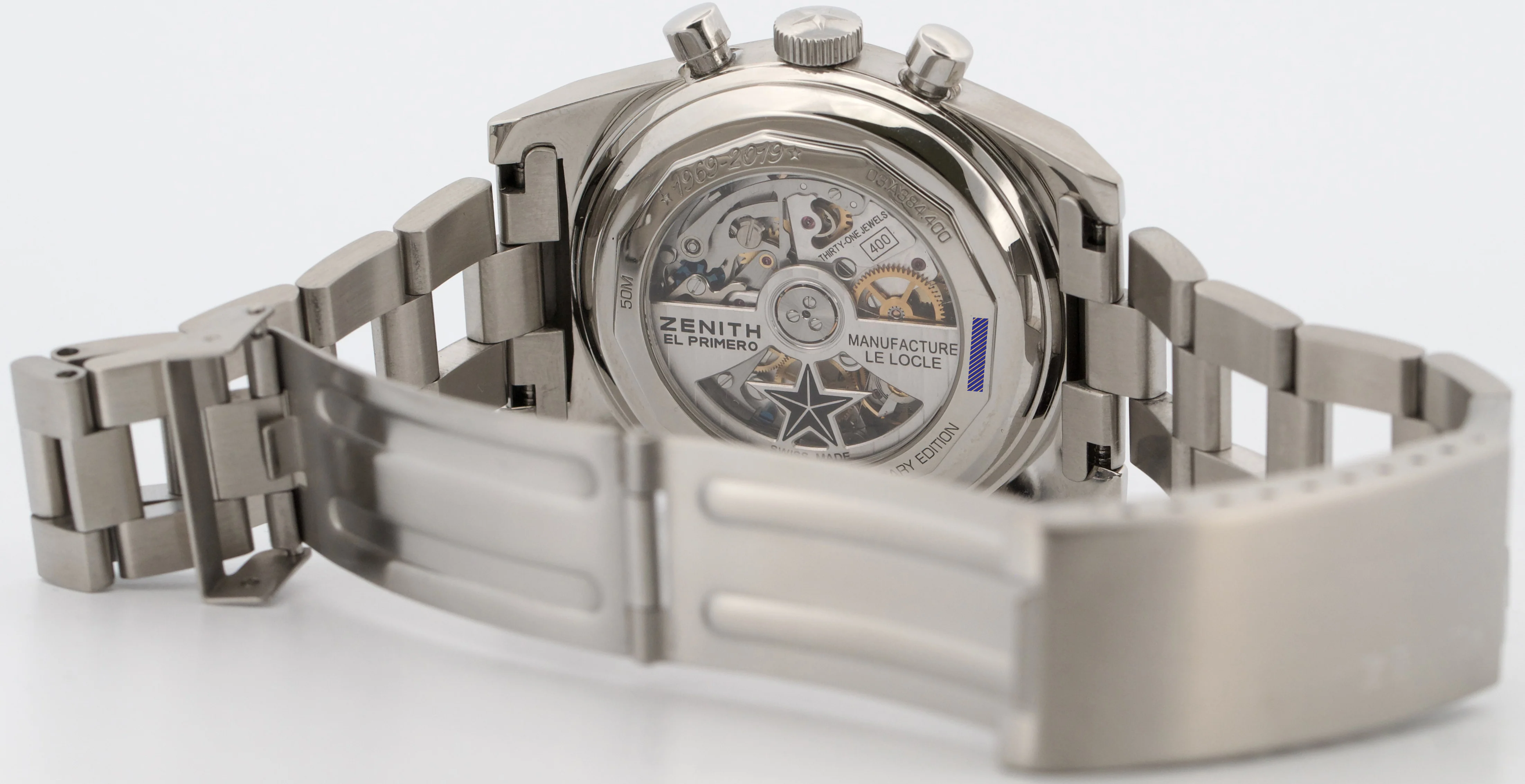 2020 PAPERS Zenith Chronomaster El Primero PANDA 37mm Steel 03.A384.400 BOX - Image 9