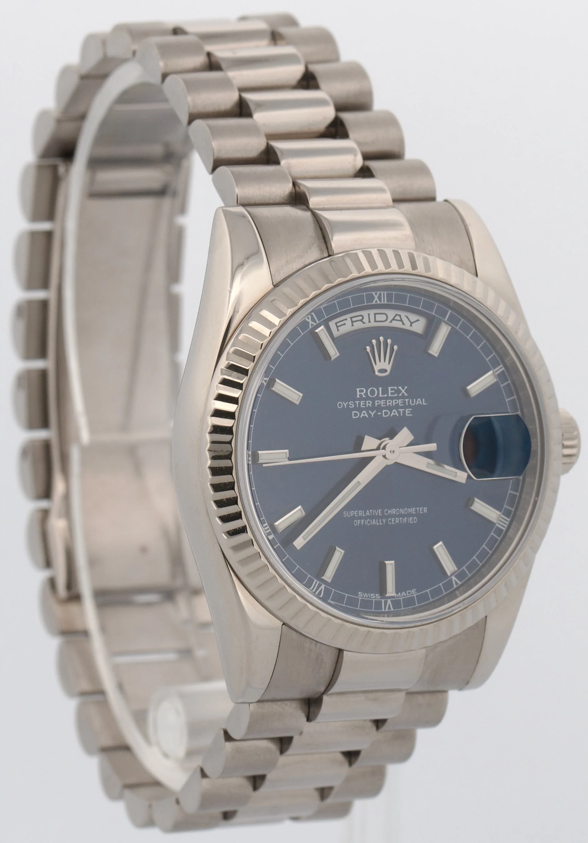 2020 RSC Rolex Day-Date President 36mm BLUE 18K White Gold 118239 Watch BOX - Image 4