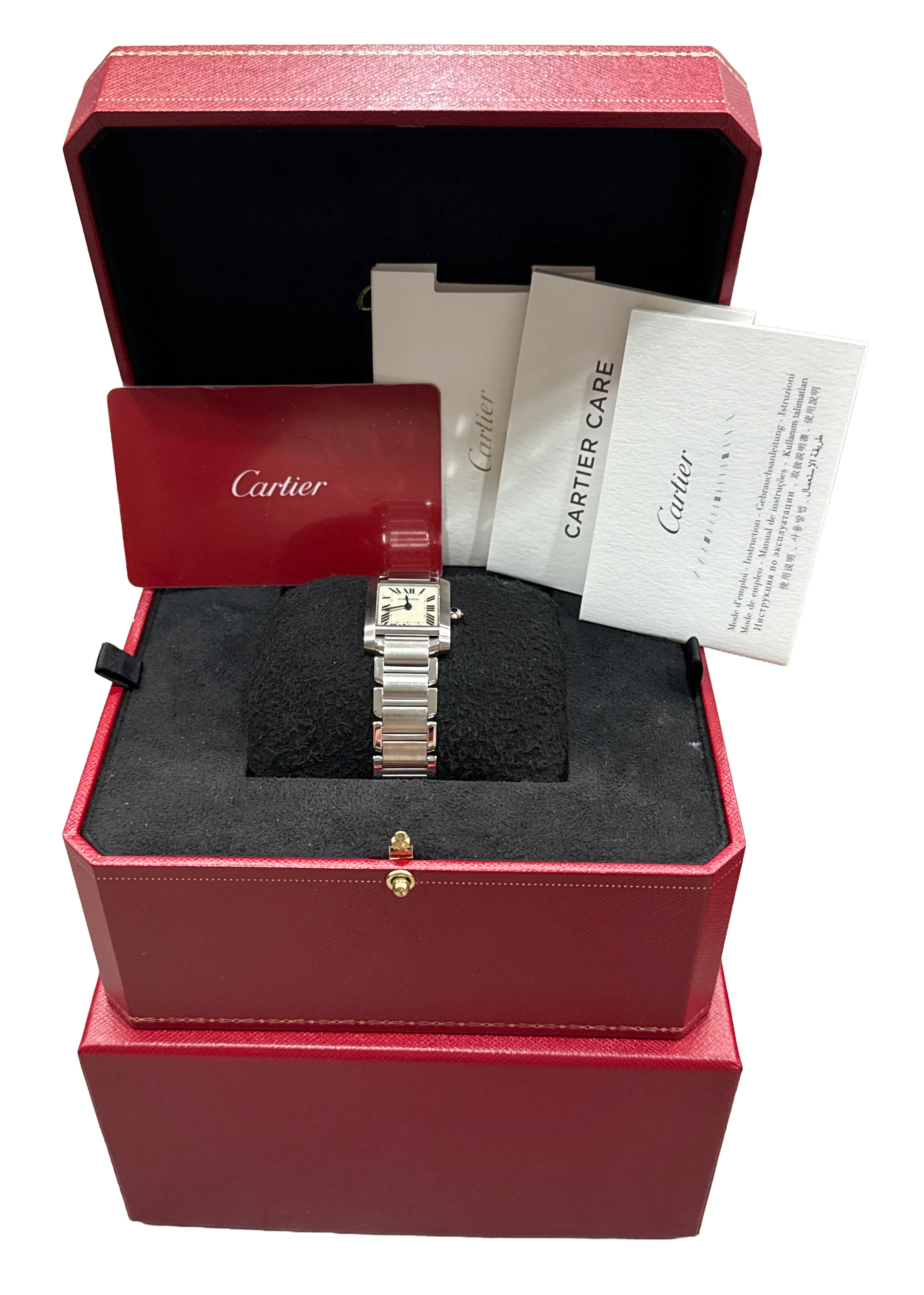 2021 PAPERS Cartier Tank Francaise 20mm IVORY Quartz Steel W51008Q3 3217 BOX - Image 2