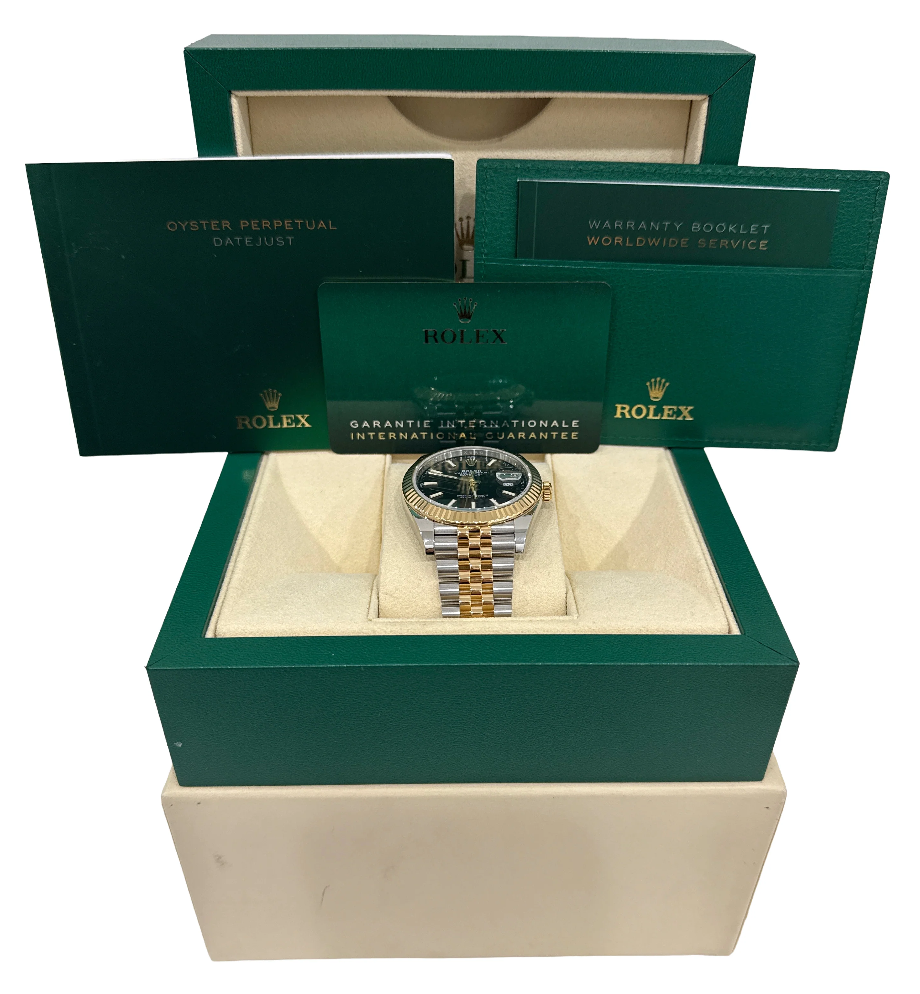 2021 PAPERS Rolex DateJust 41 BLACK 18K Gold Steel JUBILEE 41mm 126333 Watch BOX - Image 2