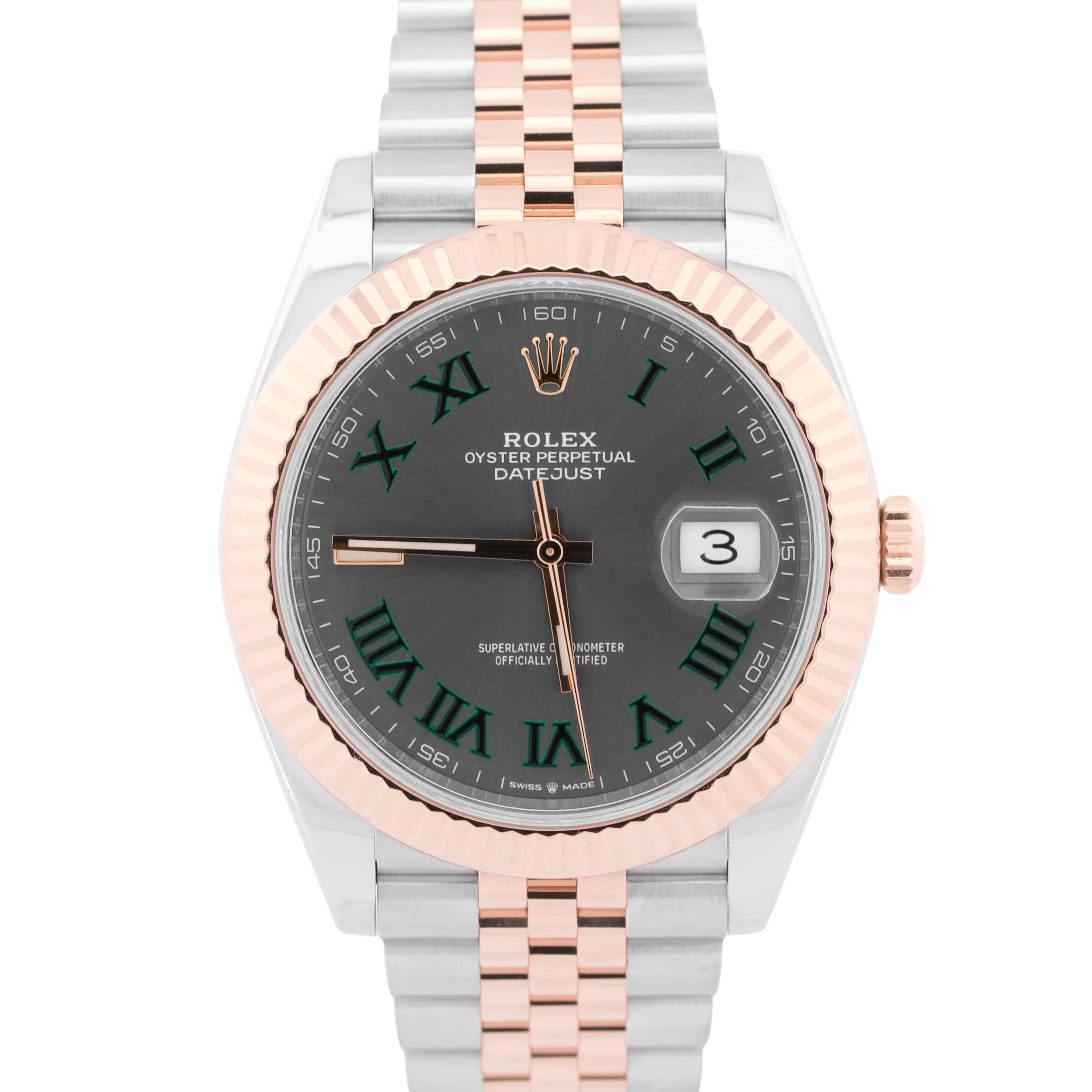 2021 PAPERS Rolex DateJust 41mm WIMBLEDON Steel 18K Rose Gold JUBILEE 126331 BOX