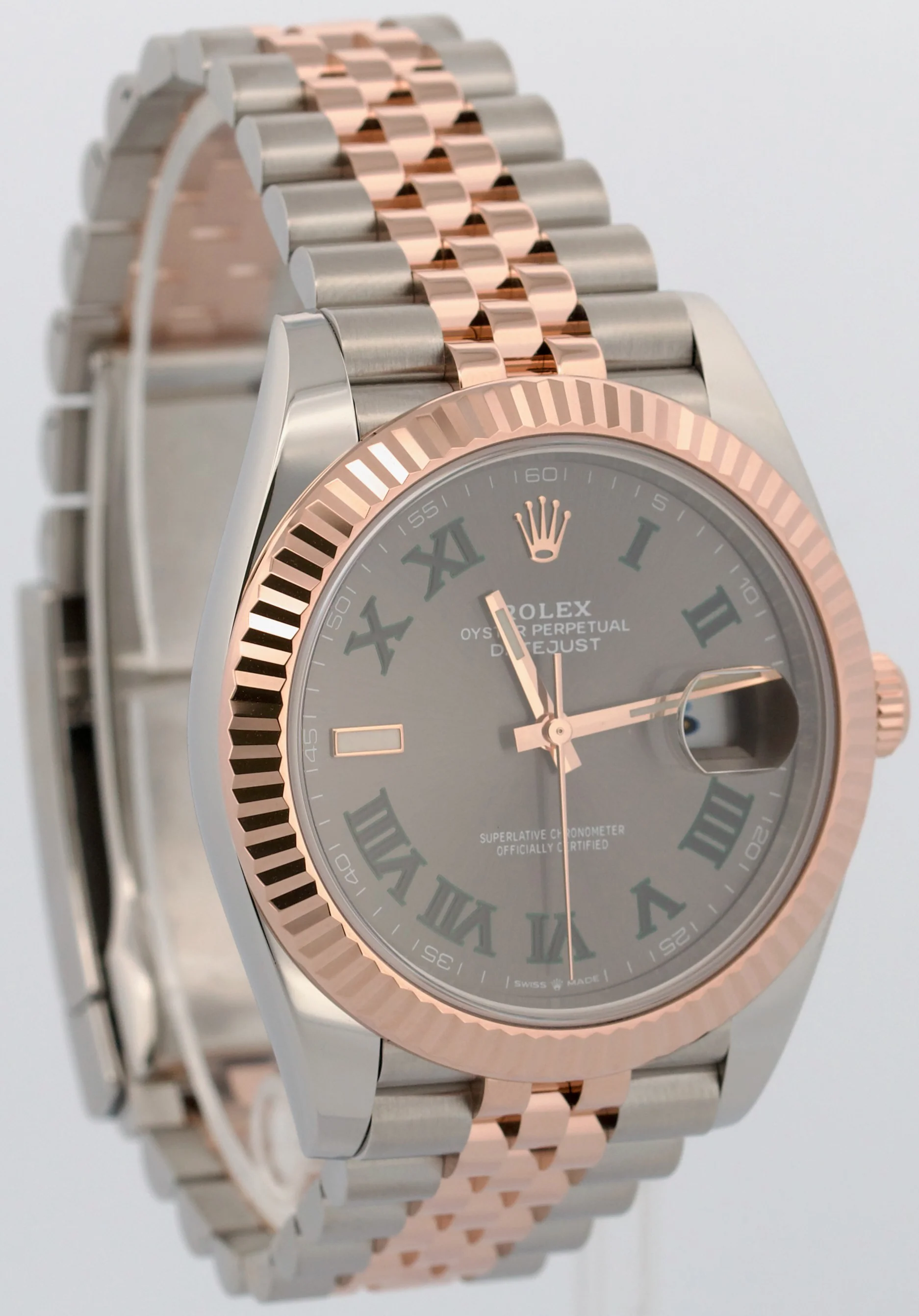 2021 PAPERS Rolex DateJust 41mm WIMBLEDON Steel 18K Rose Gold JUBILEE 126331 BOX - Image 3