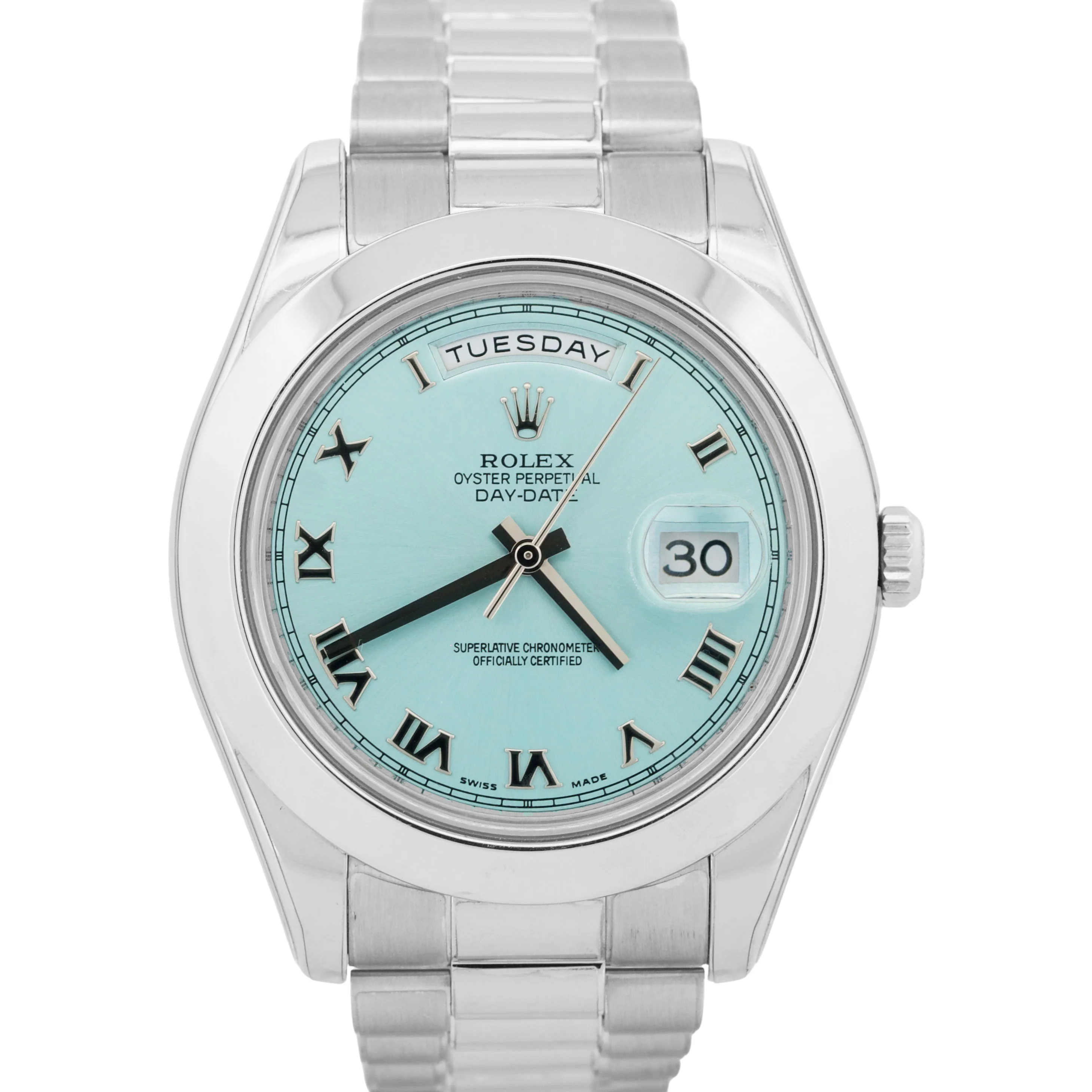 2021 PAPERS Rolex Day-Date Presidential GLACIER BLUE 41mm Platinum 218206 BOX