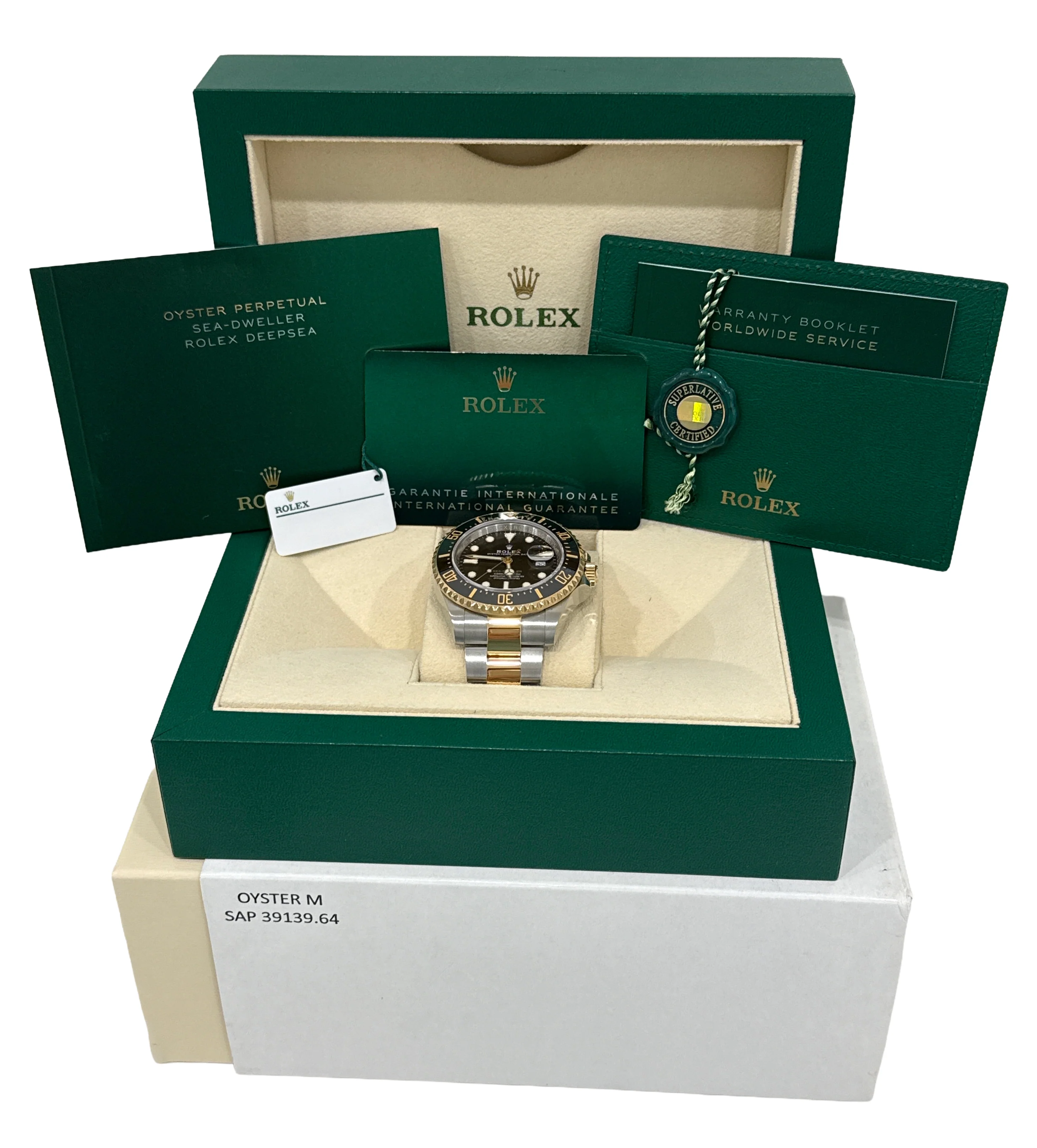 2021 PAPERS Rolex Sea-Dweller 43mm Two-Tone 18K Gold Steel Black 126603 BOX - Image 2