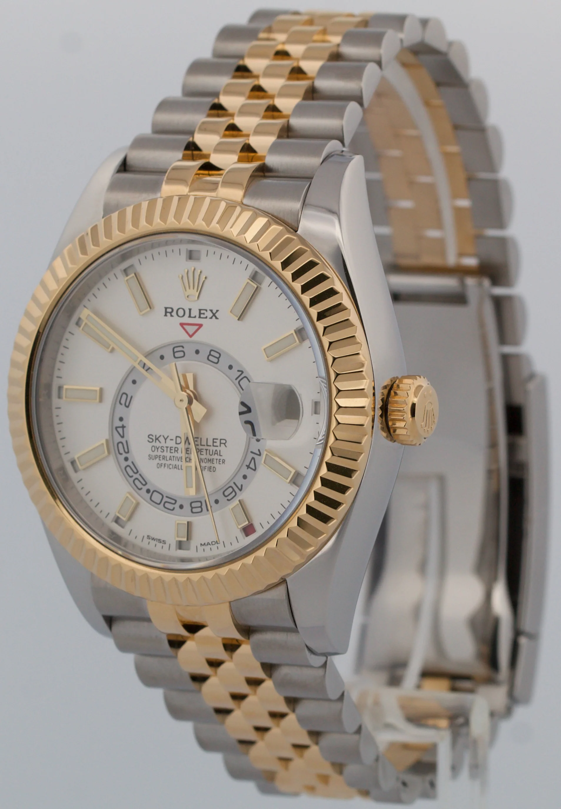 2021 PAPERS Rolex Sky-Dweller WHITE 18K Gold Stainless JUBILEE 42mm 326933 BOX - Image 3