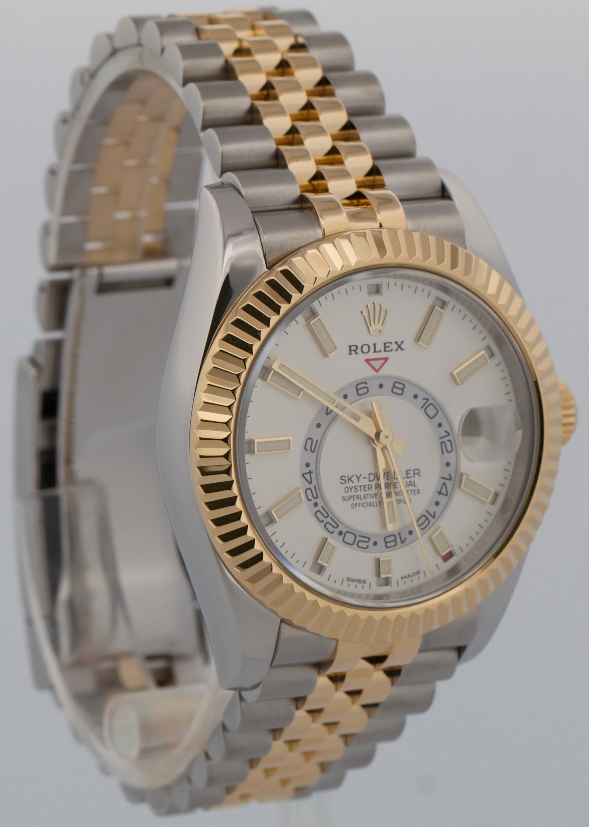 2021 PAPERS Rolex Sky-Dweller WHITE 18K Gold Stainless JUBILEE 42mm 326933 BOX - Image 4