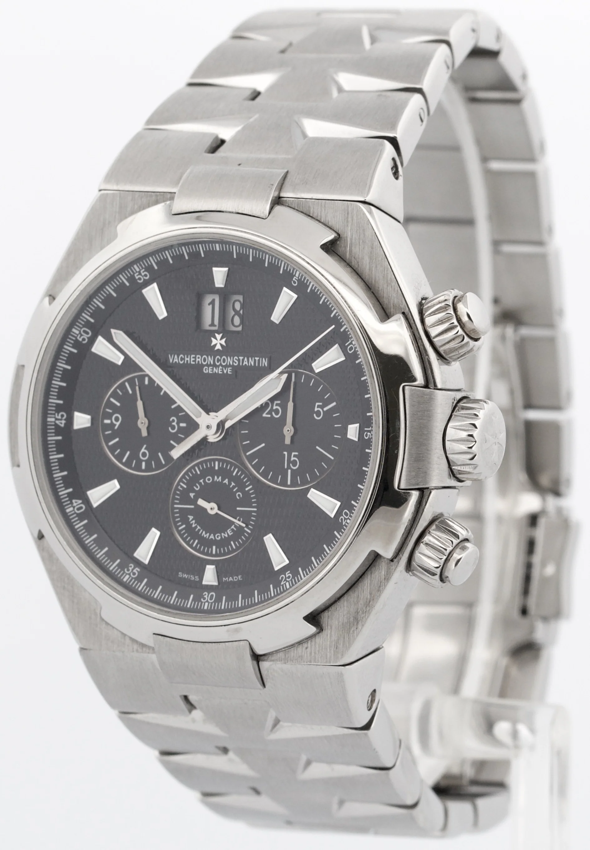 2021 PAPERS Vacheron Constantin Overseas Chronograph BLACK 42mm Steel 49150 BOX - Image 3
