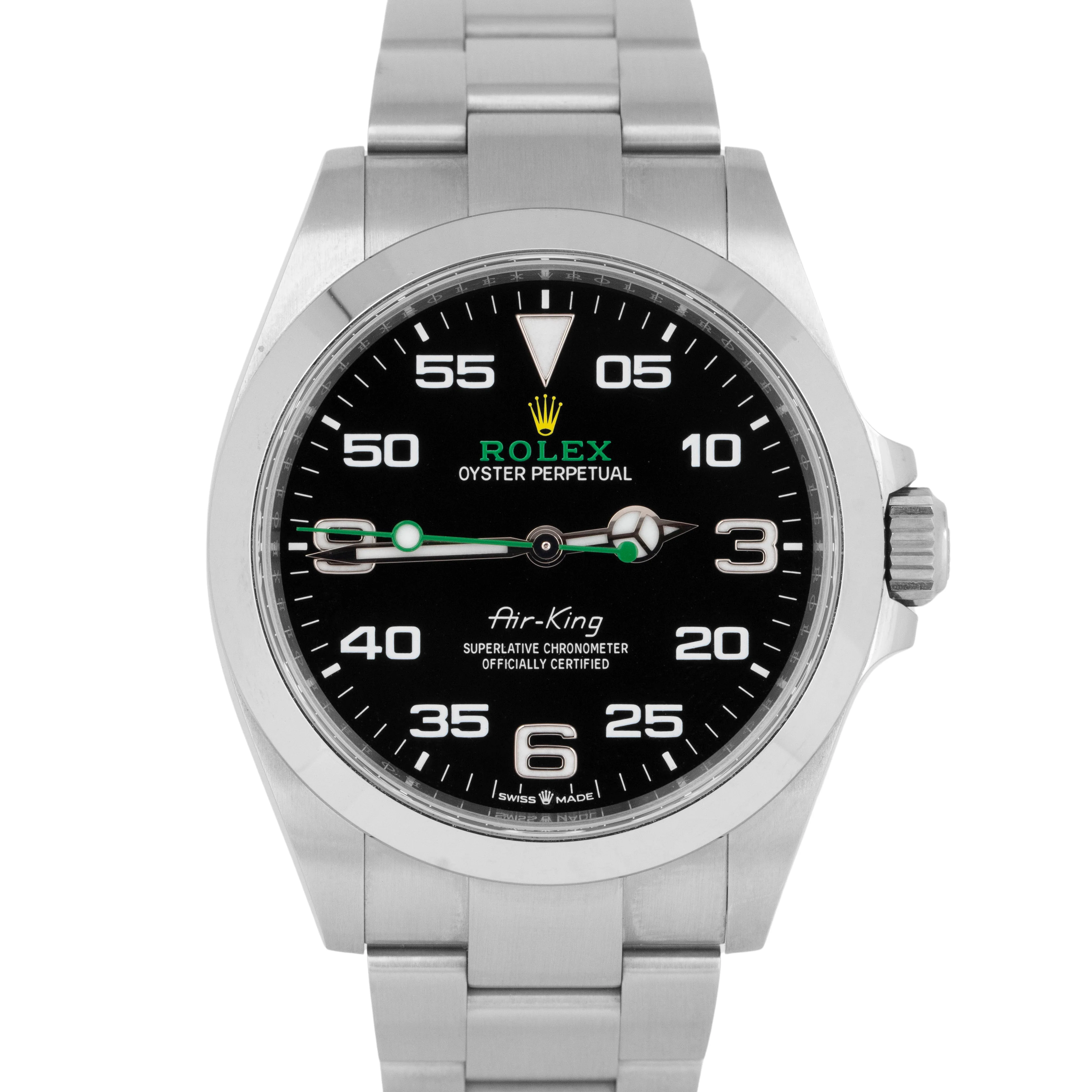 2022 NEW PAPERS Rolex Air-King 40mm Green Black Stainless Steel Watch 126900 BOX