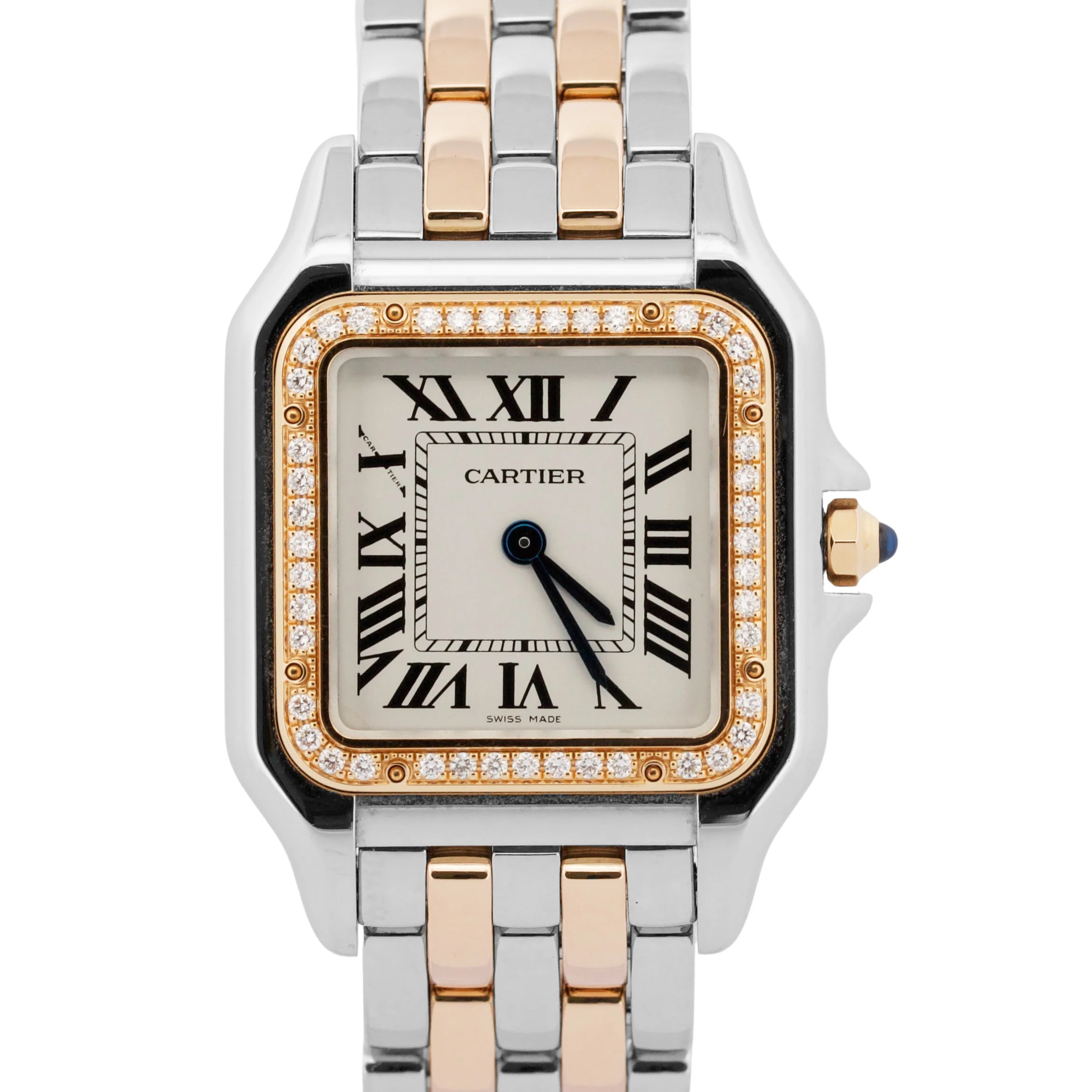 2022 PAPERS Cartier Panthere DIAMOND 29mm 18K Steel Quartz 4119 W3PN0007 BOX