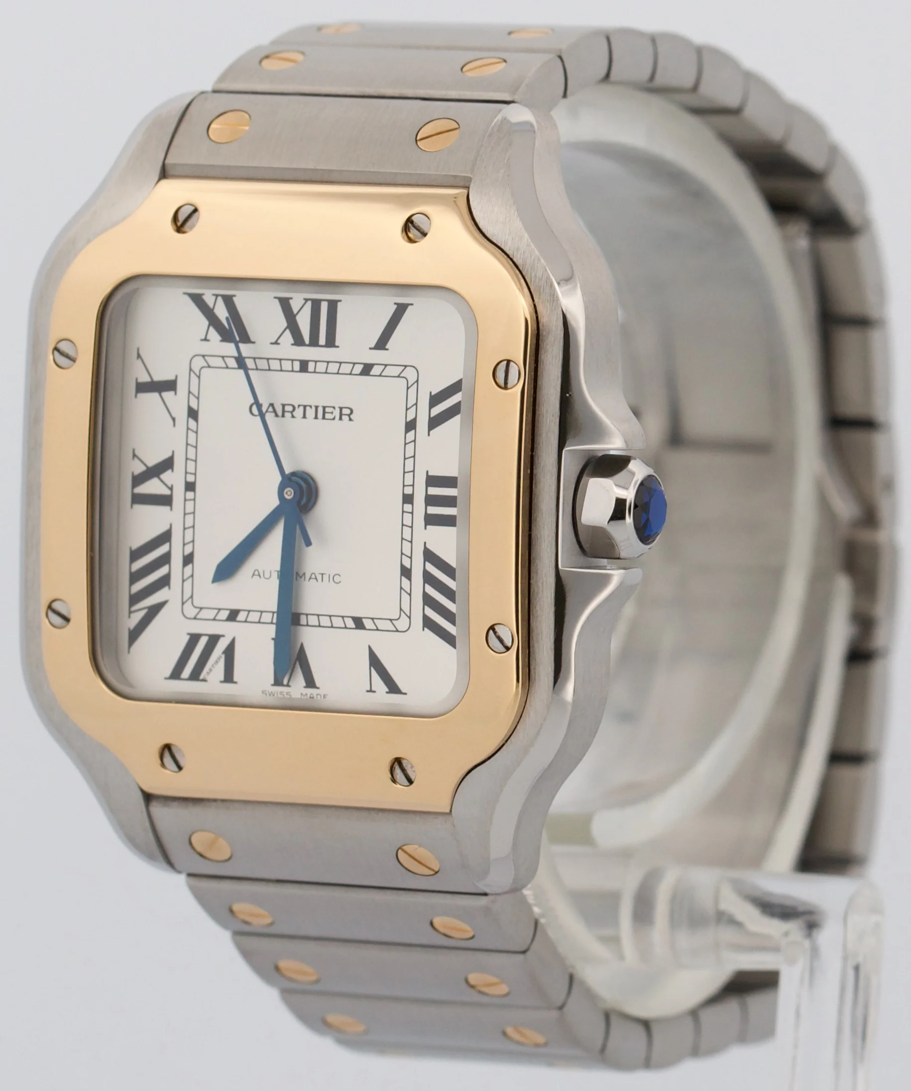 2022 PAPERS Cartier Santos 35mm Steel 18K Yellow Gold W2SA0016 4075 Watch BOX - Image 3