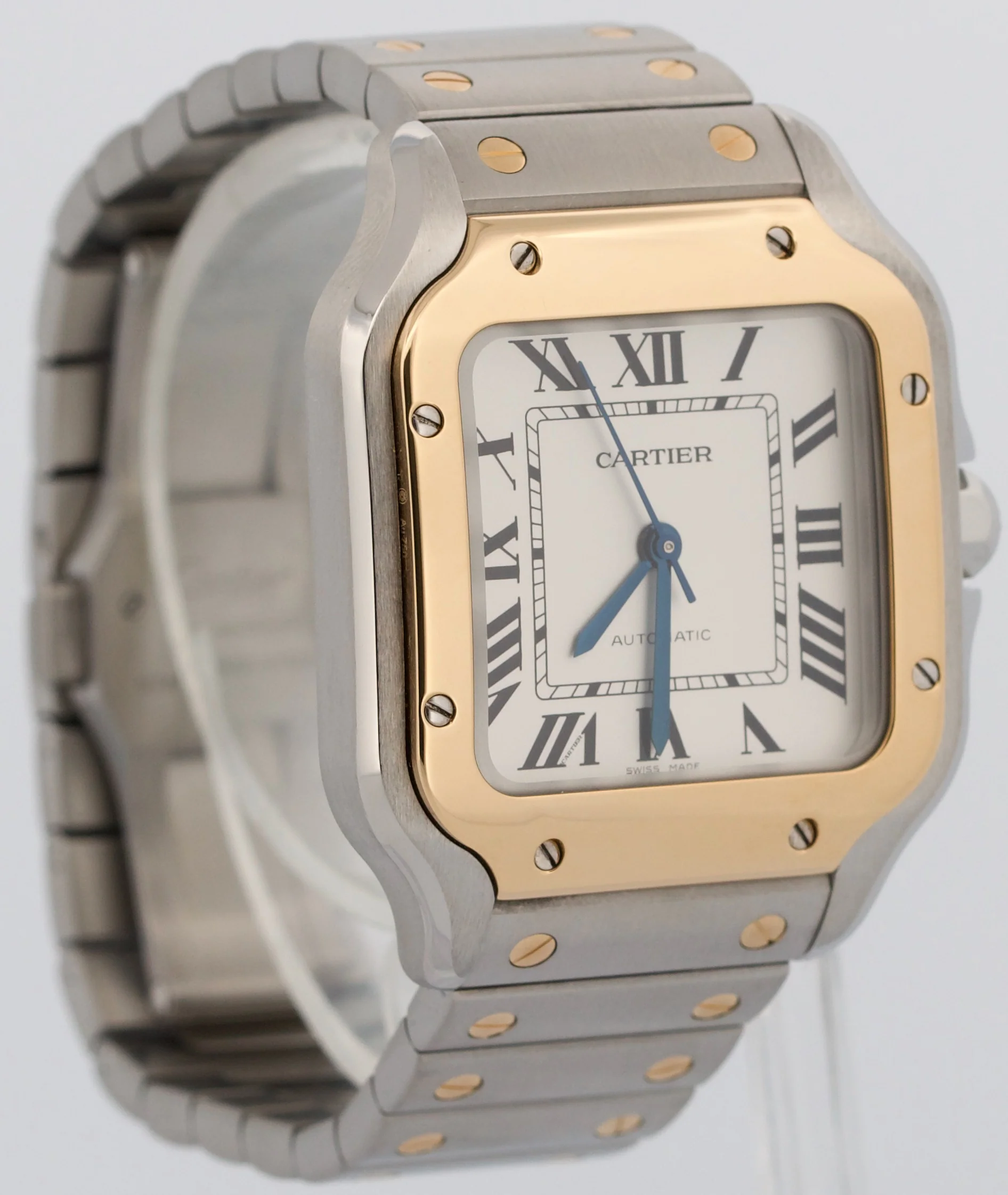 2022 PAPERS Cartier Santos 35mm Steel 18K Yellow Gold W2SA0016 4075 Watch BOX - Image 4