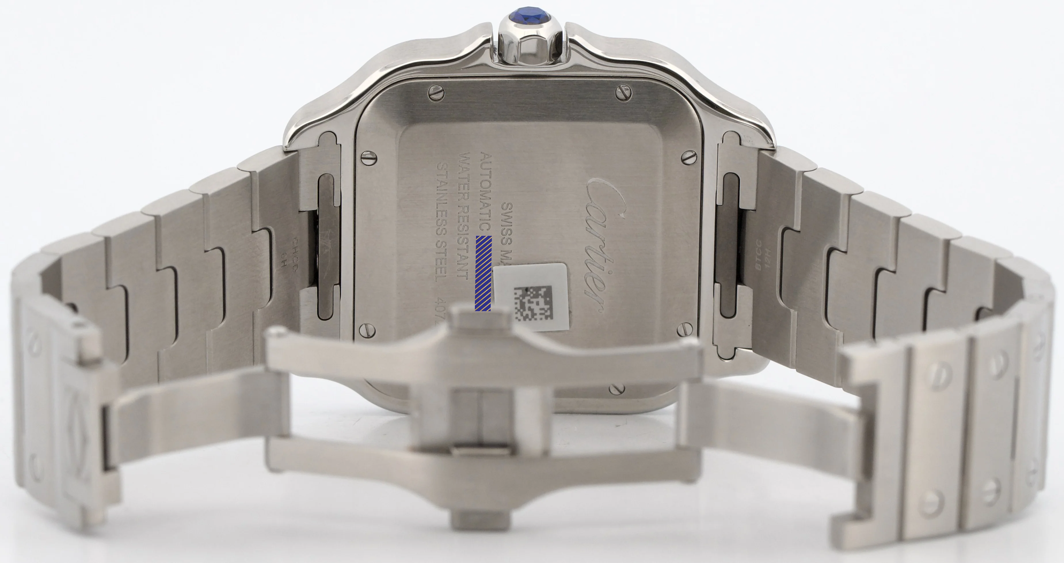 2022 PAPERS Cartier Santos 39.8mm WHITE ROMAN Stainless Steel 4072 WSSA0018 BOX - Image 9