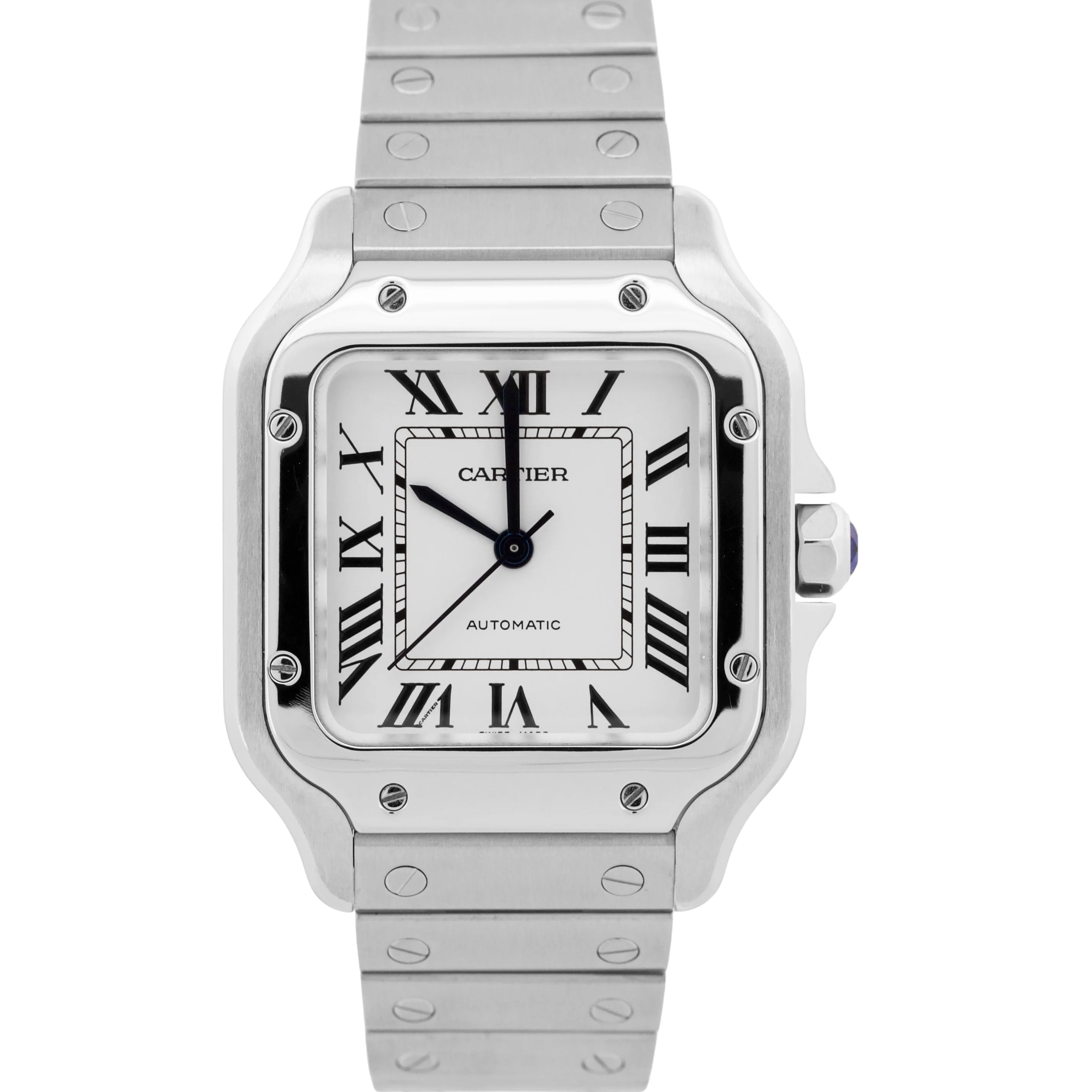 2022 PAPERS Cartier Santos Mid-Size 35mm Stainless Steel White WSSA0029 4075 BOX