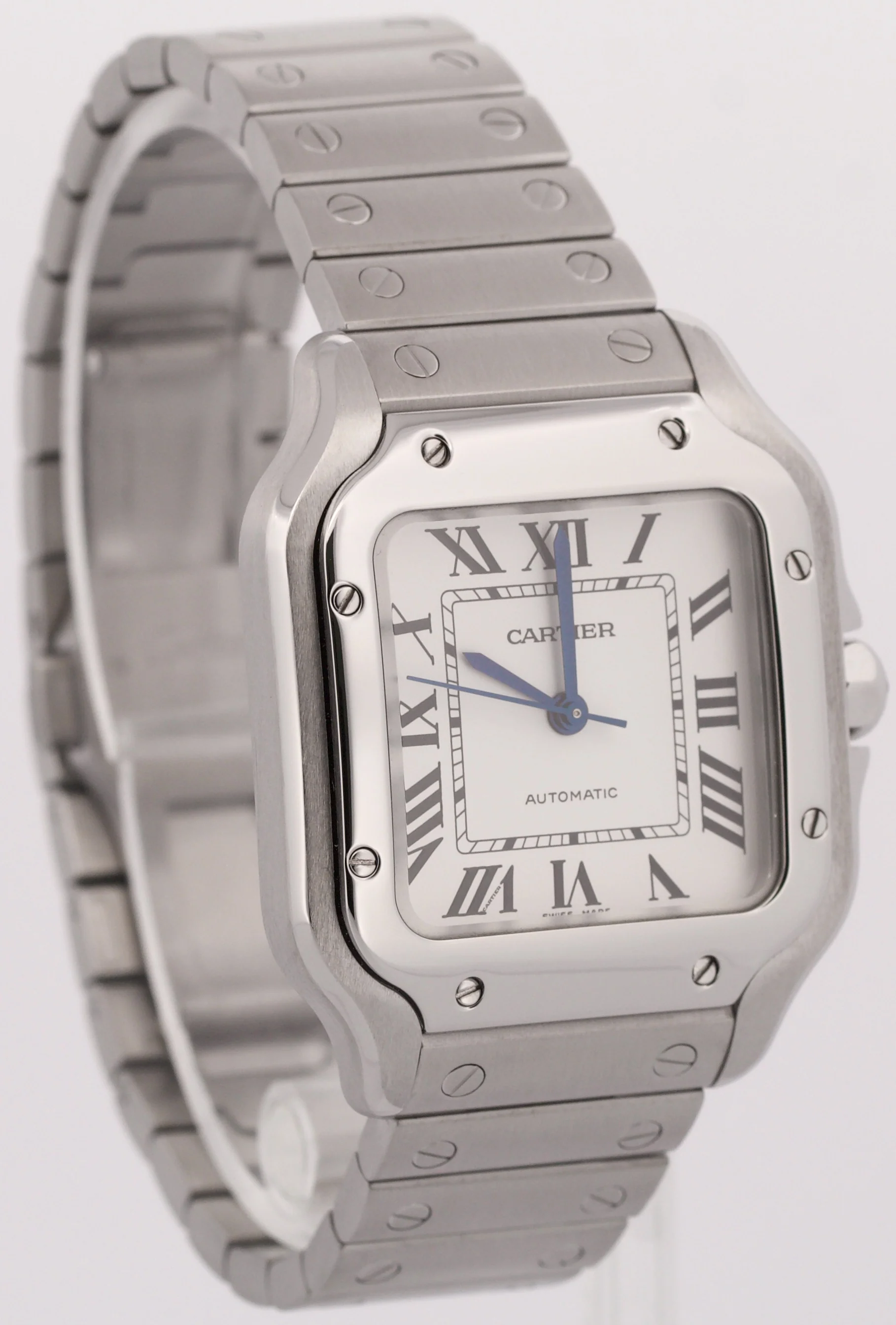 2022 PAPERS Cartier Santos Mid-Size 35mm Stainless Steel White WSSA0029 4075 BOX - Image 4