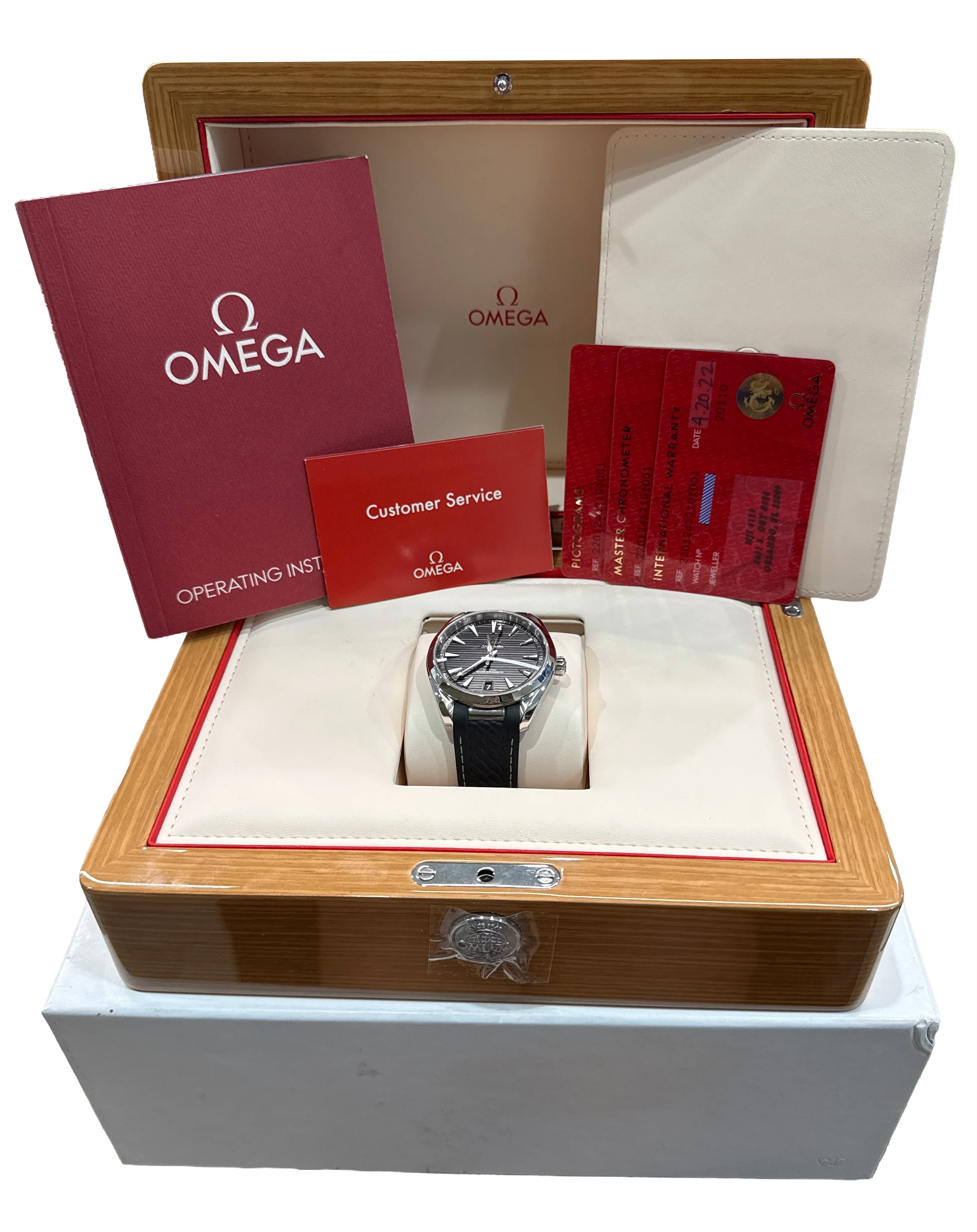 2022 PAPERS Omega Seamaster Aqua Terra BLACK Steel 220.12.41.21.01.001 Watch BOX - Image 2