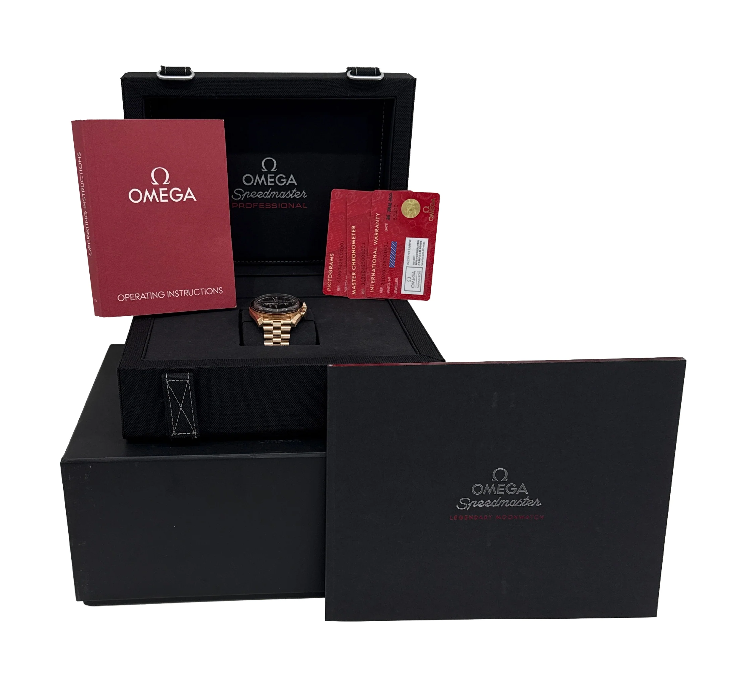 2022 PAPERS Omega Speedmaster Moonwatch 18K Gold 42mm 310.60.42.50.01.001 BOX - Image 2