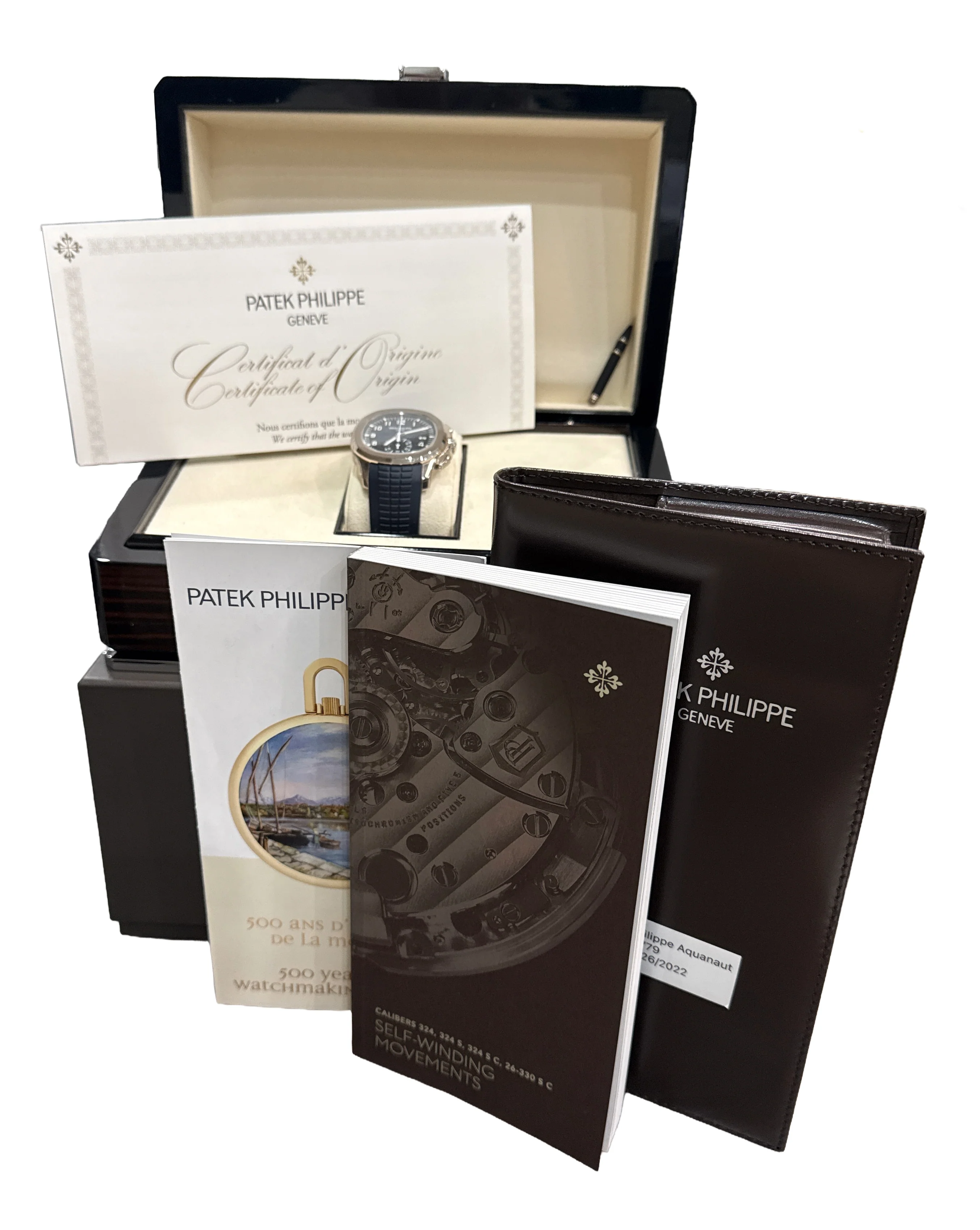 2022 PAPERS Patek Philippe Aquanaut BLUE 18K White Gold 42.2mm 5968G-001 BOX - Image 2