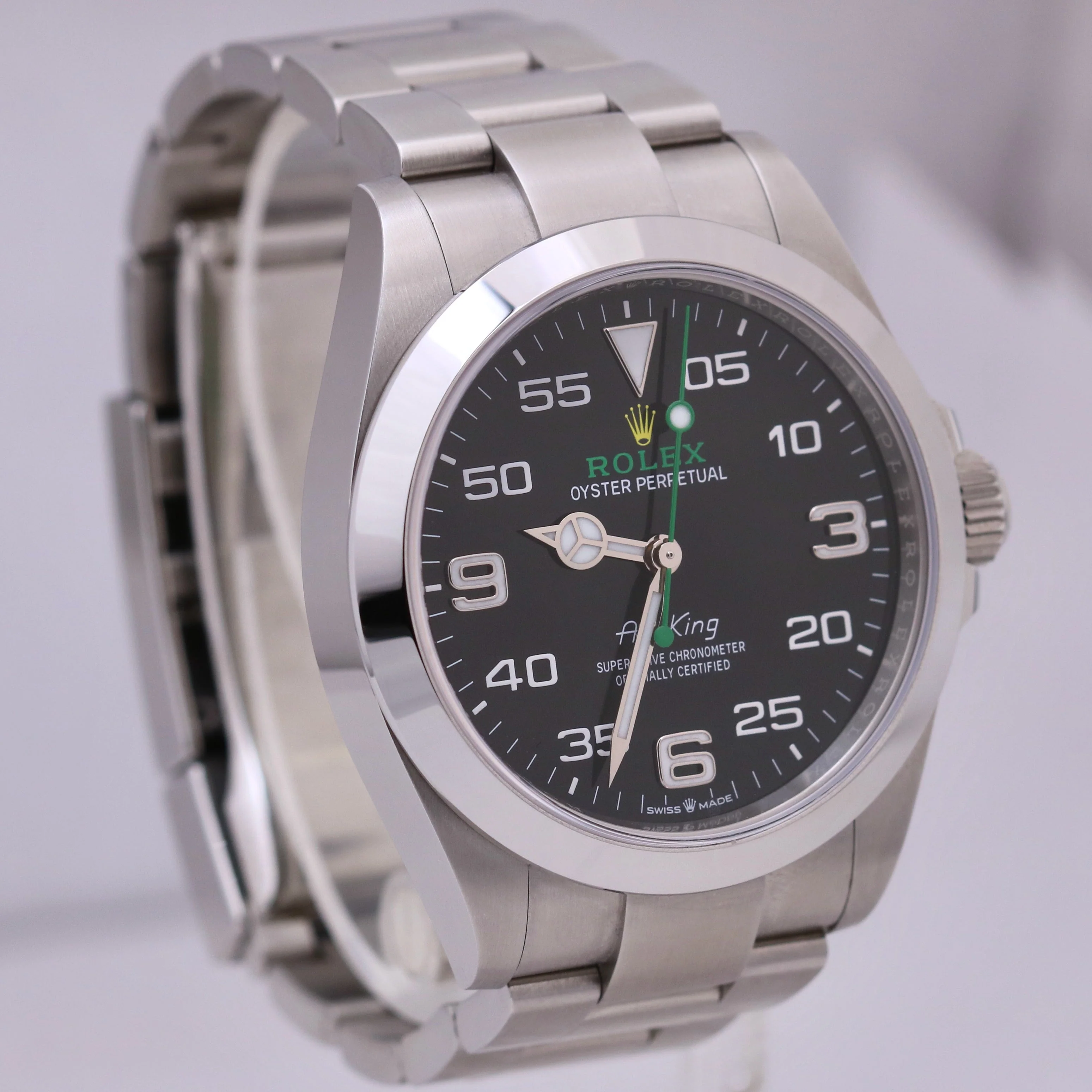 2022 PAPERS Rolex Air-King 40mm Green BLACK Stainless Steel Watch 126900 BOX - Image 3