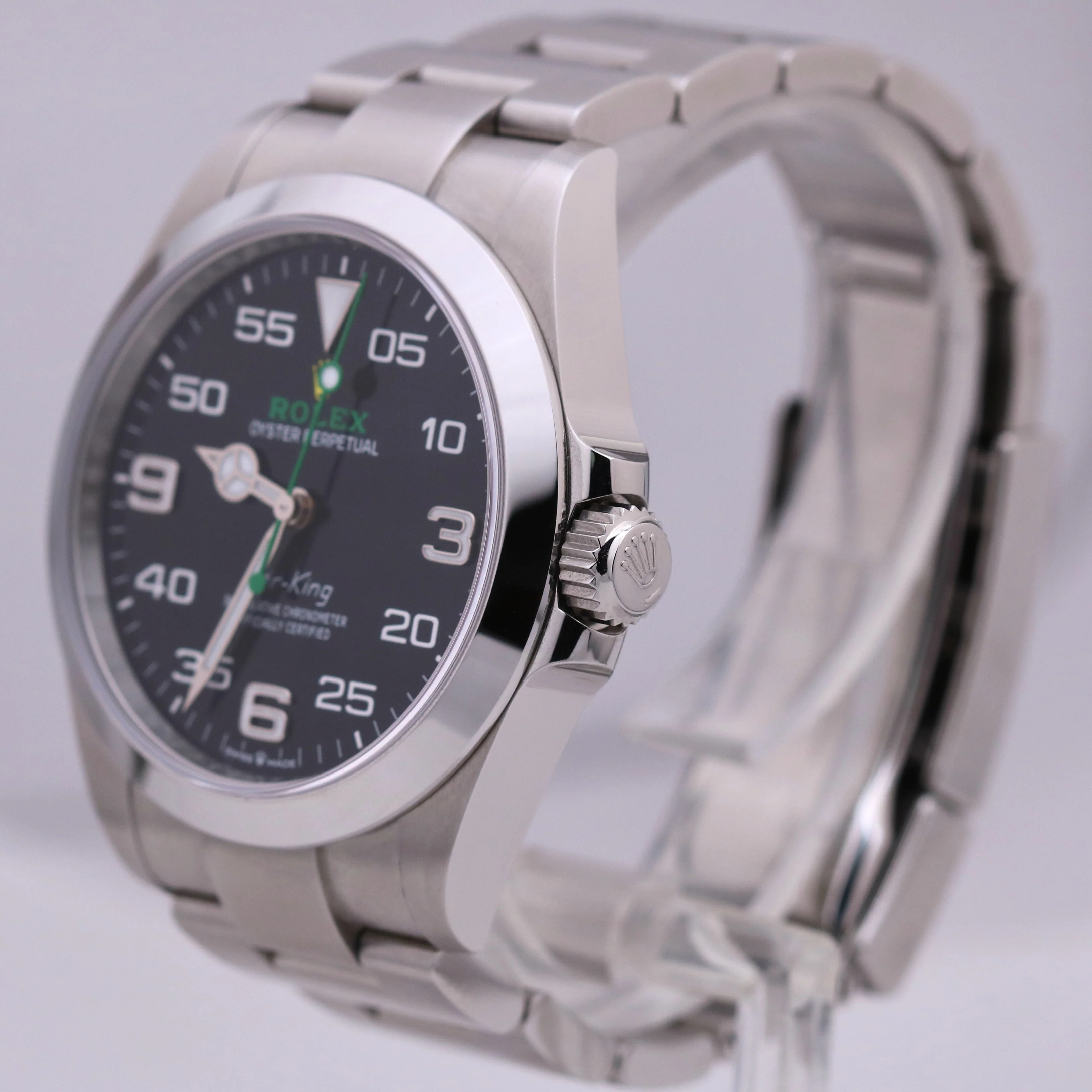 2022 PAPERS Rolex Air-King 40mm Green BLACK Stainless Steel Watch 126900 BOX - Image 4