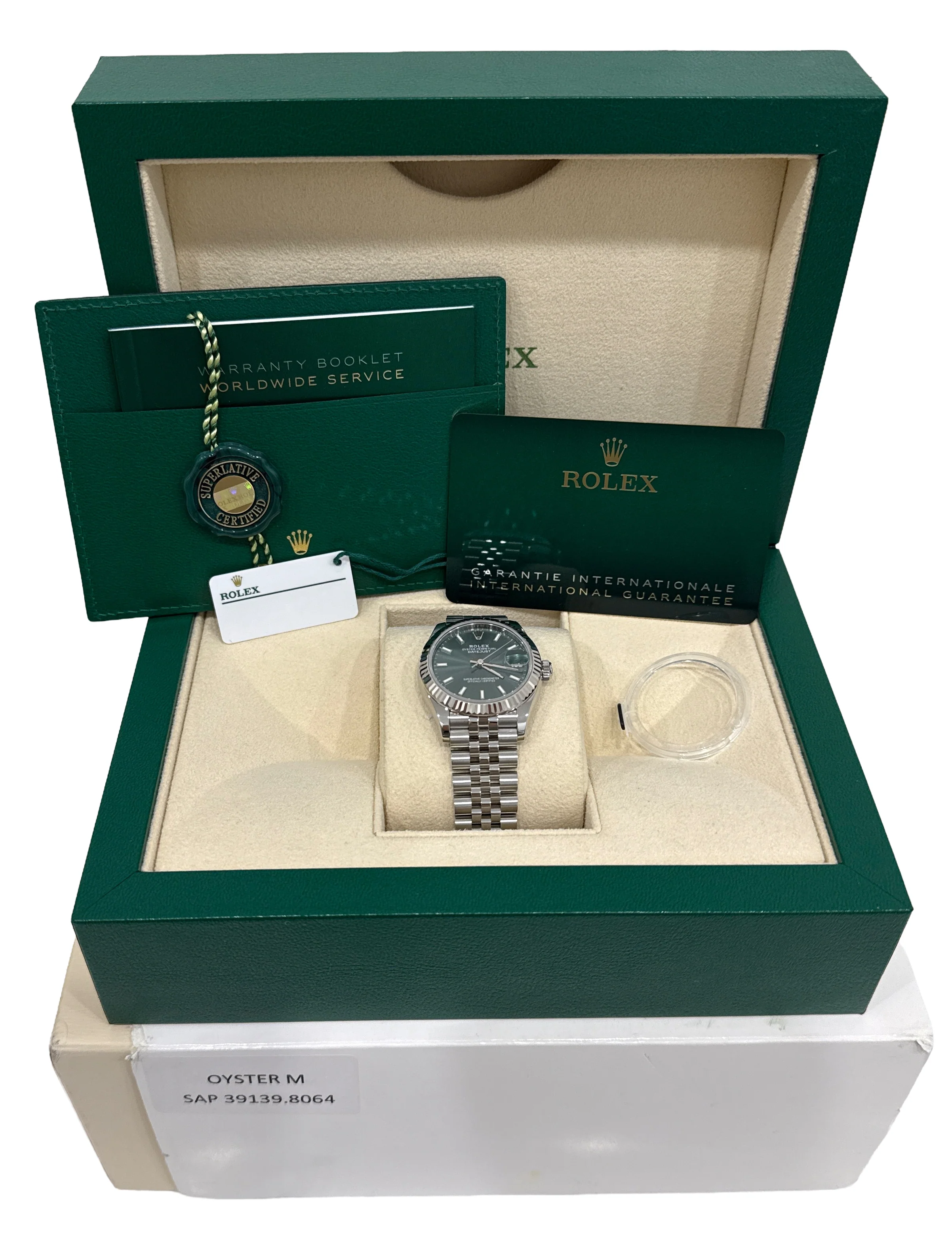 2022 PAPERS Rolex DateJust 31mm MINT GREEN 18K Gold JUBILEE Steel 278274 BOX - Image 2