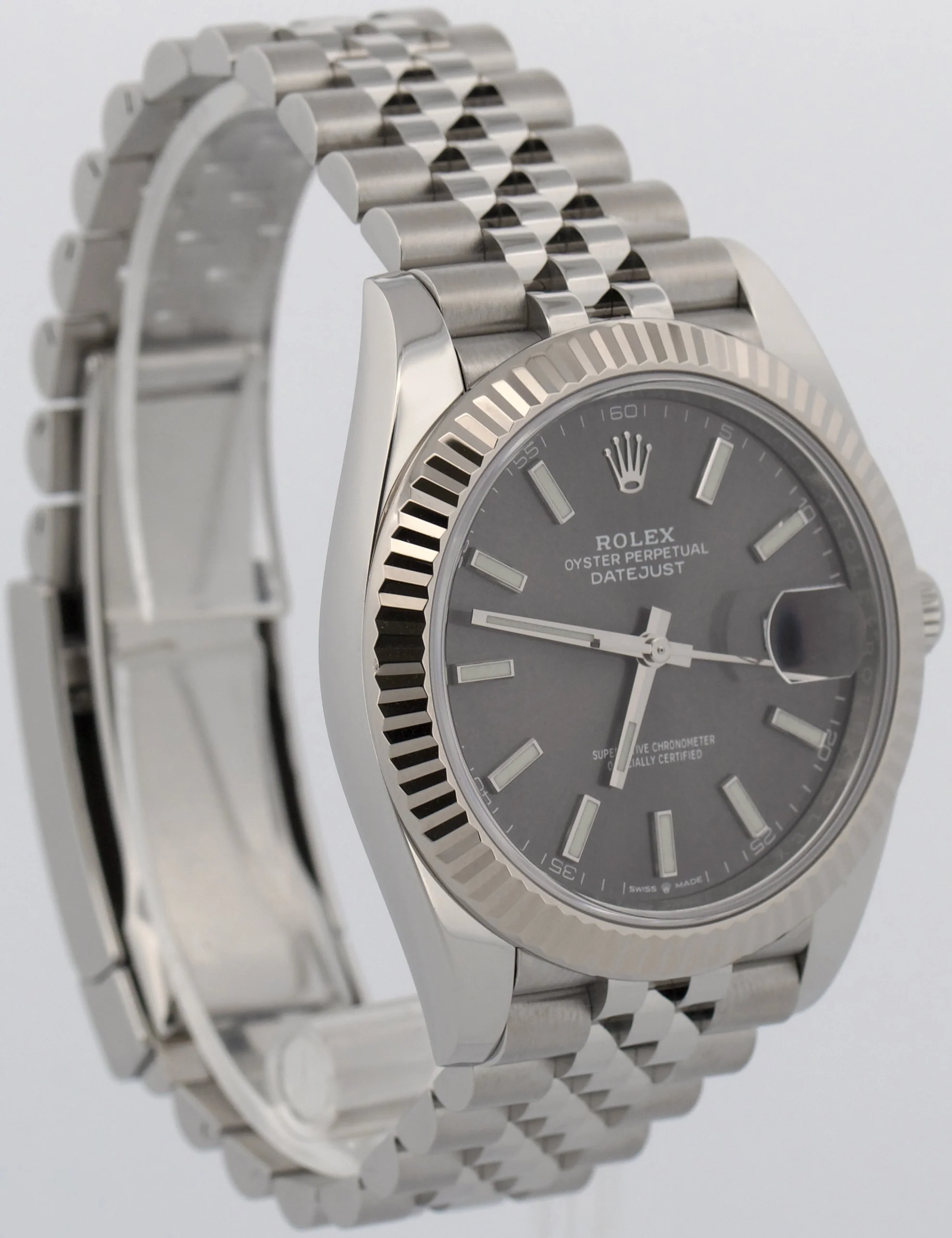 2022 PAPERS Rolex DateJust 41 RHODIUM 18K Gold Steel 41mm JUBILEE 126334 BOX - Image 4
