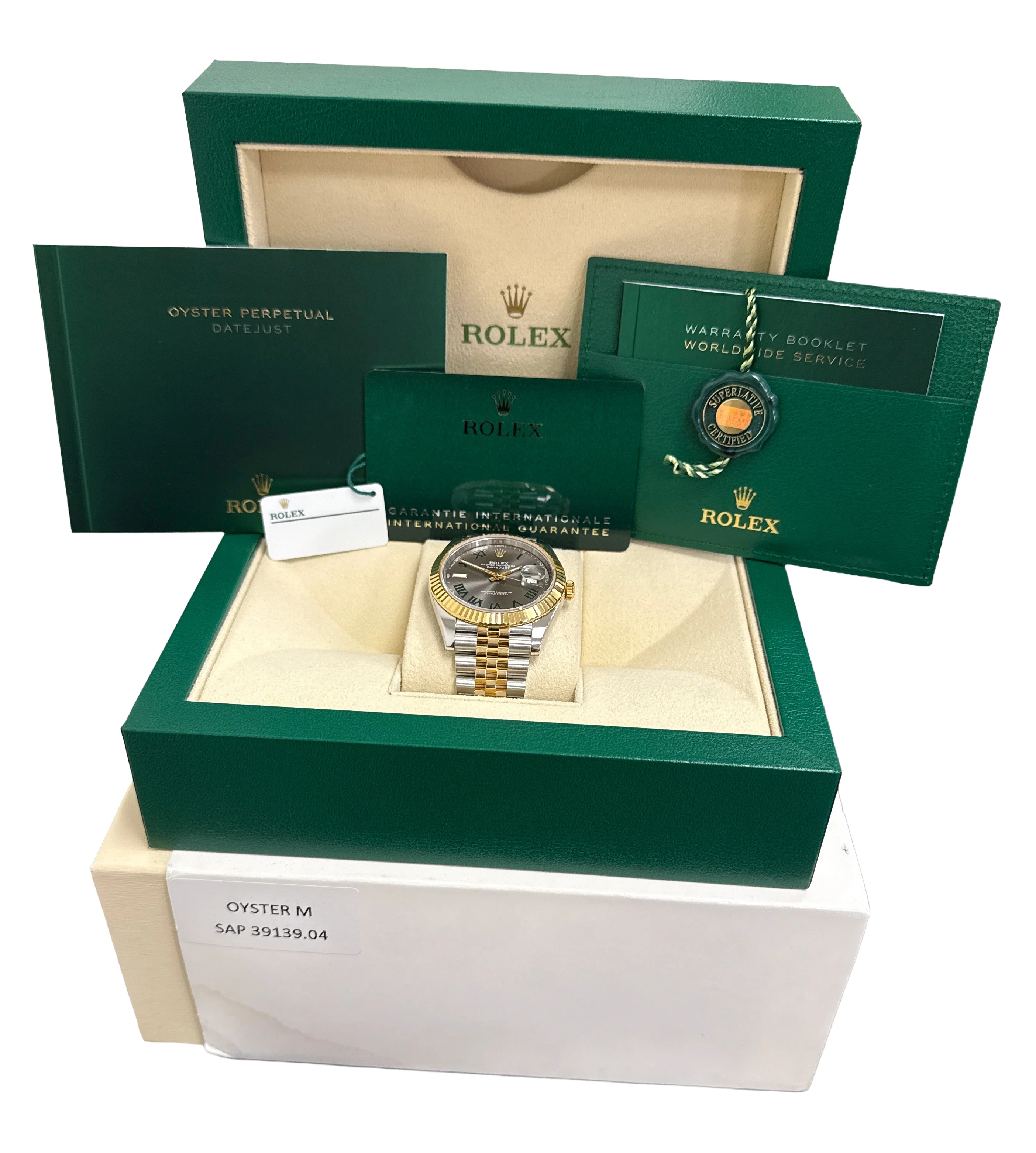 2022 PAPERS Rolex DateJust 41mm WIMBLEDON Two-Tone 18K Gold JUBILEE 126333 BOX - Image 2