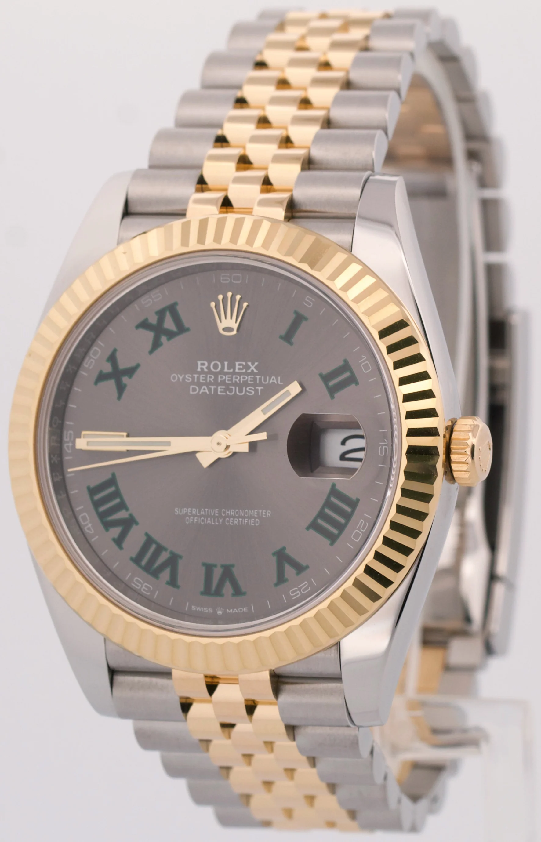 2022 PAPERS Rolex DateJust 41mm WIMBLEDON Two-Tone 18K Gold JUBILEE 126333 BOX - Image 4